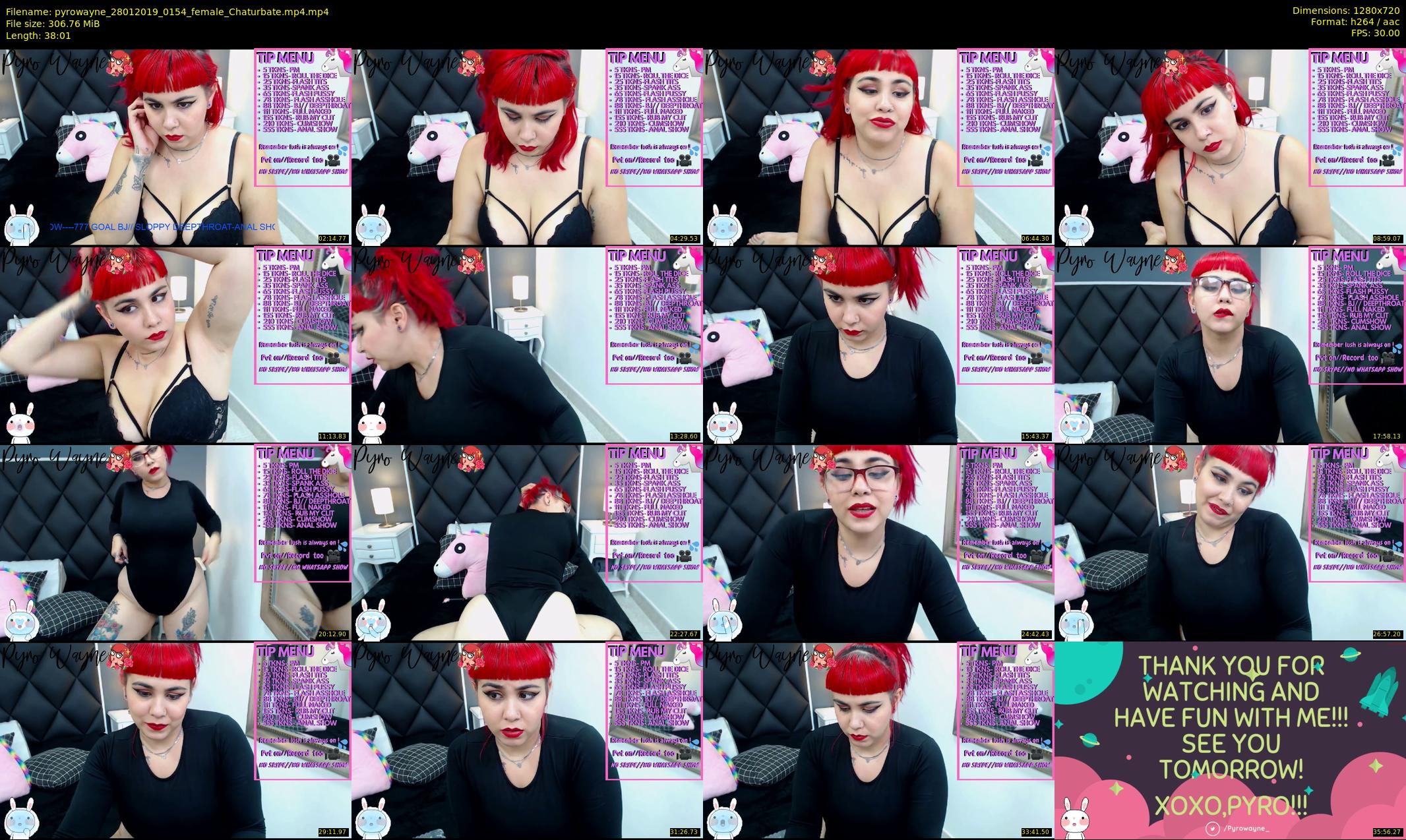 pyrowayne — 39 minute Chaturbate female cam show recording, 720p, Jan 28, 2019