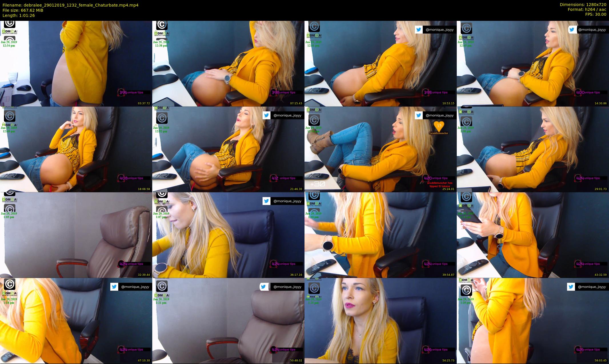 debralee — 62 minute Chaturbate female cam show recording, 720p, Jan 29, 2019