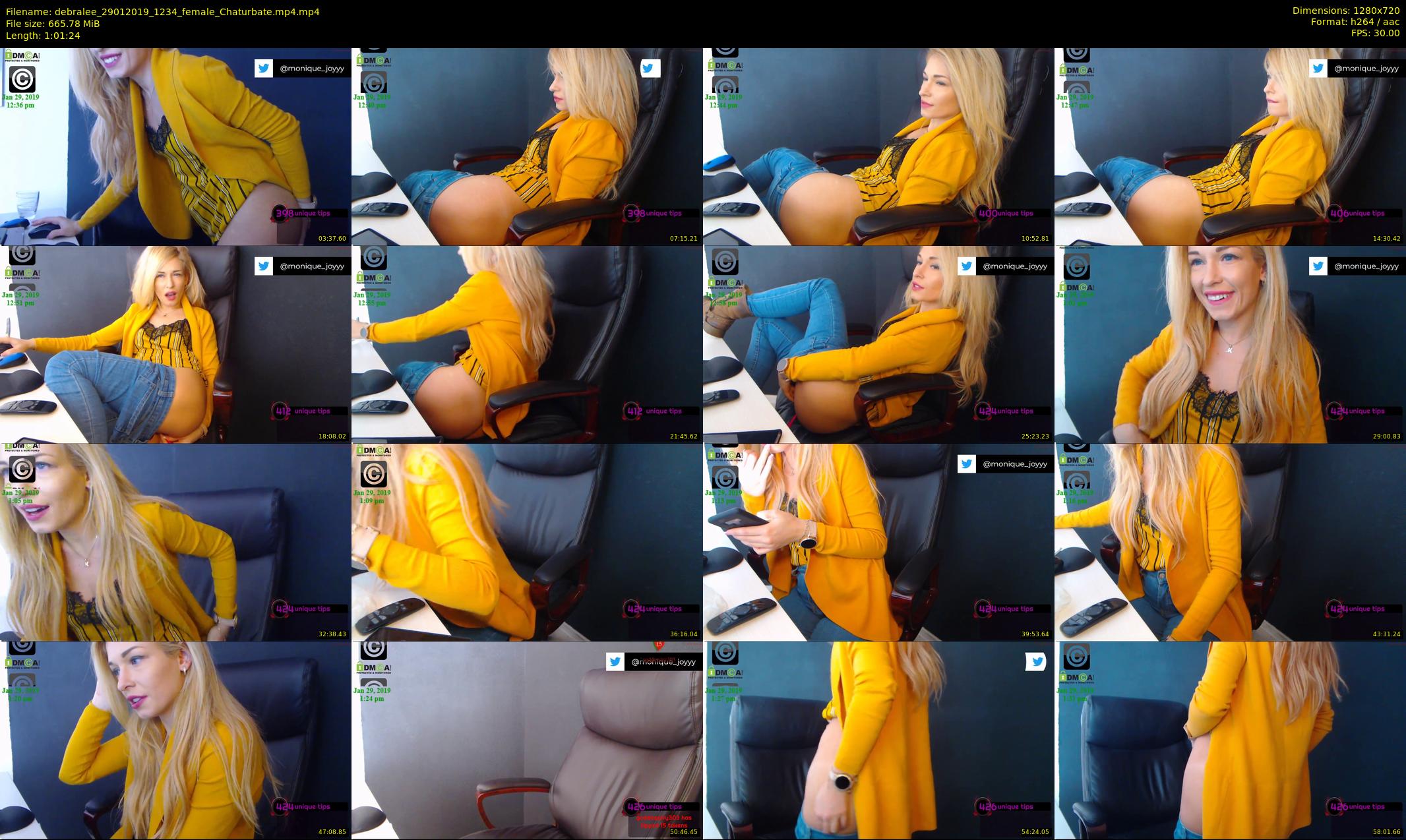 debralee — 62 minute Chaturbate female cam show recording, 720p, Jan 29, 2019