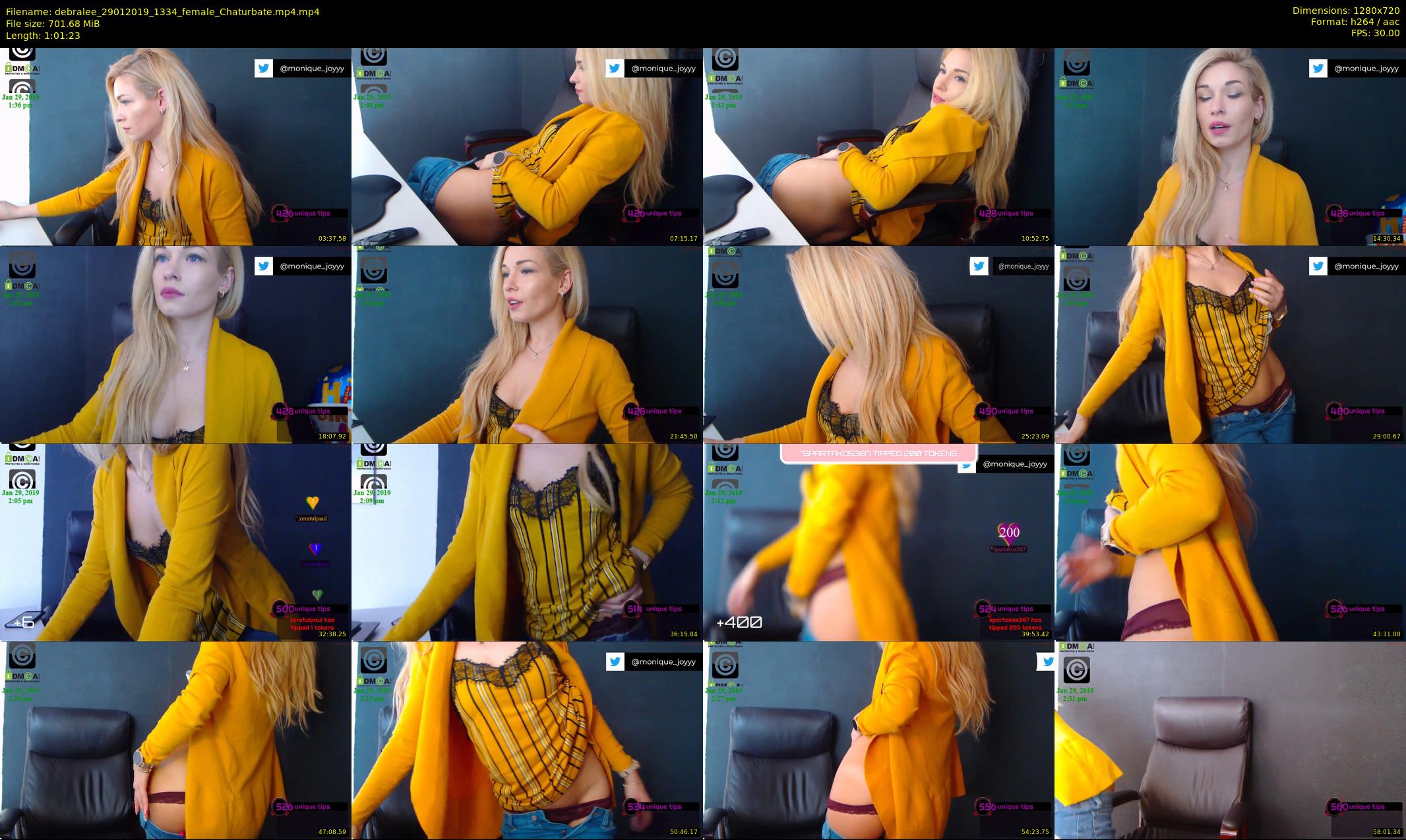 debralee — 62 minute Chaturbate female cam show recording, 720p, Jan 29, 2019