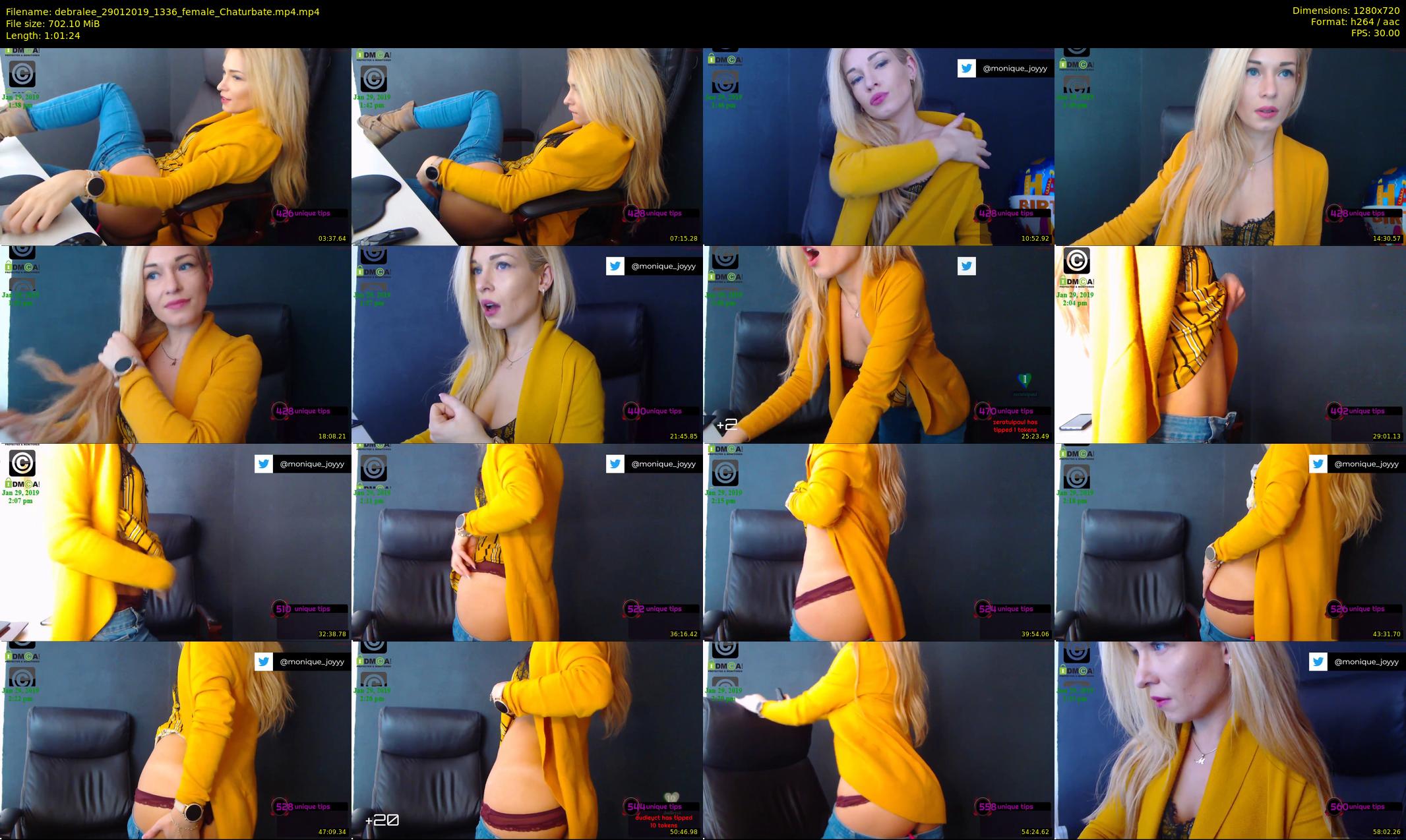 debralee — 62 minute Chaturbate female cam show recording, 720p, Jan 29, 2019