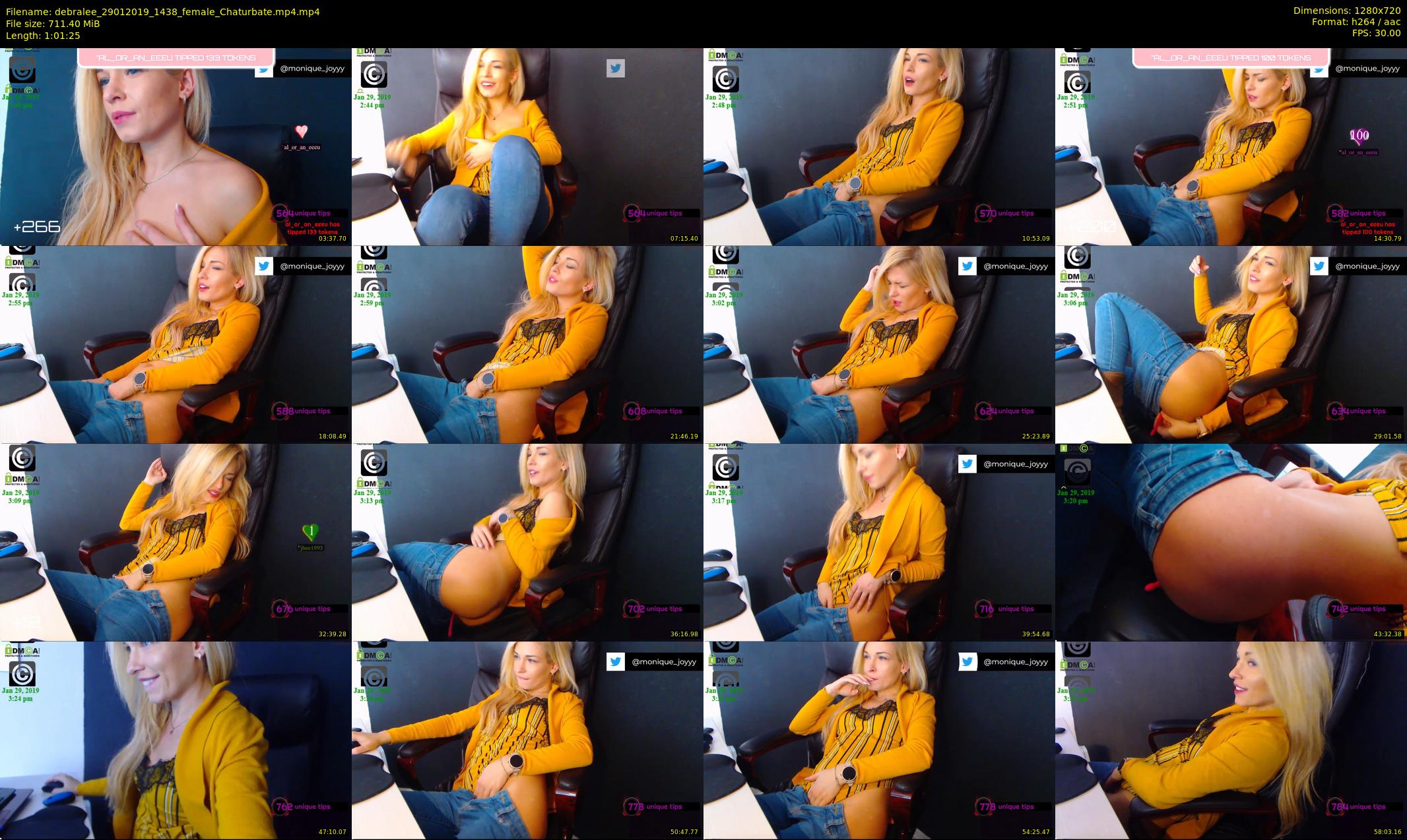 debralee — 62 minute Chaturbate female cam show recording, 720p, Jan 29, 2019