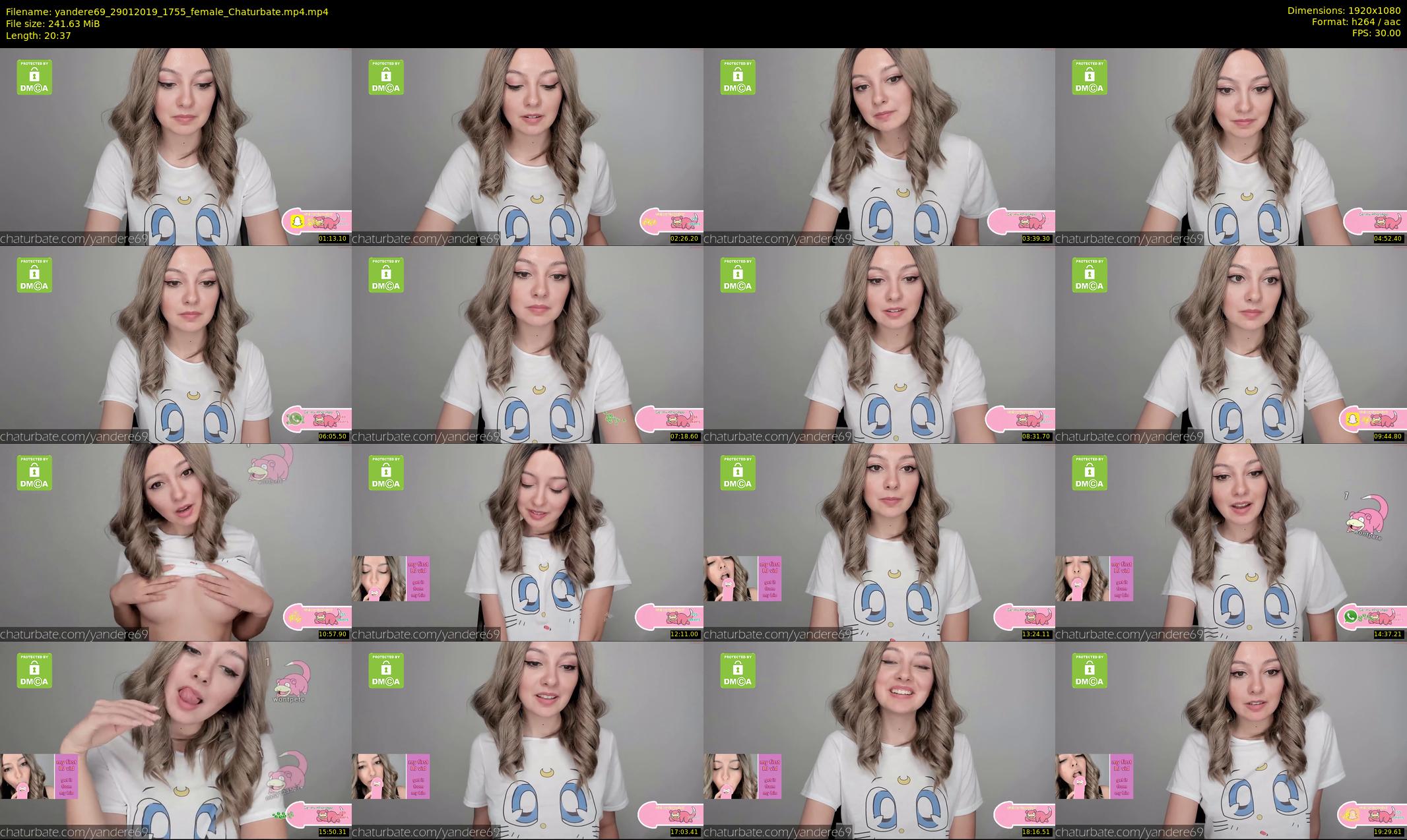 yandere69 — 21 minute Chaturbate female cam show recording, 1080p, Jan 29, 2019