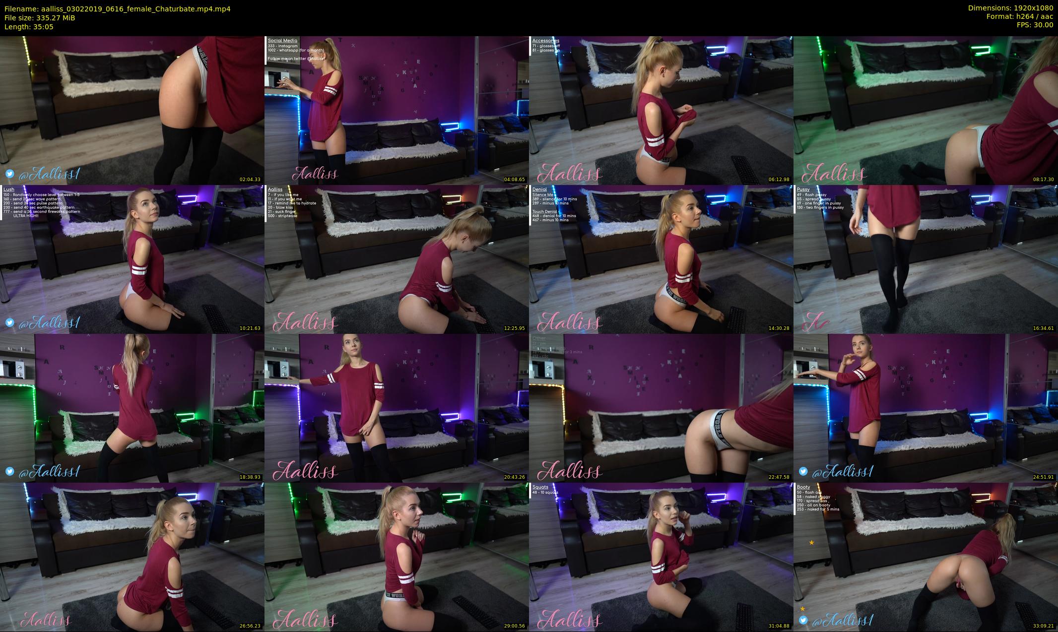 aalliss — 36 minute Chaturbate female cam show recording, 1080p, Feb 3, 2019