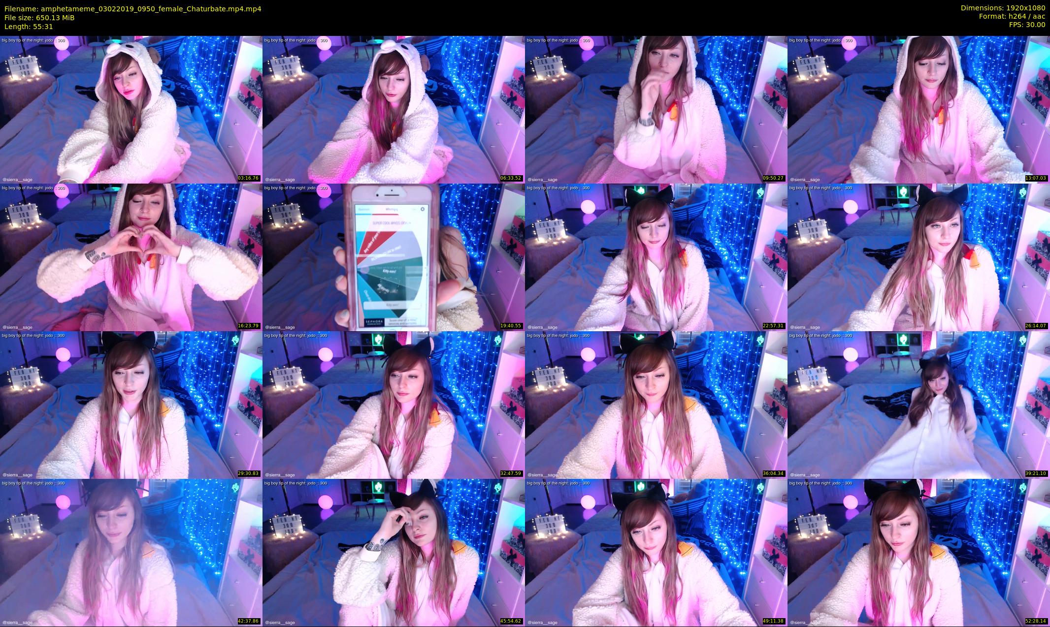 amphetameme — 56 minute Chaturbate female cam show recording, 1080p, Feb 3, 2019