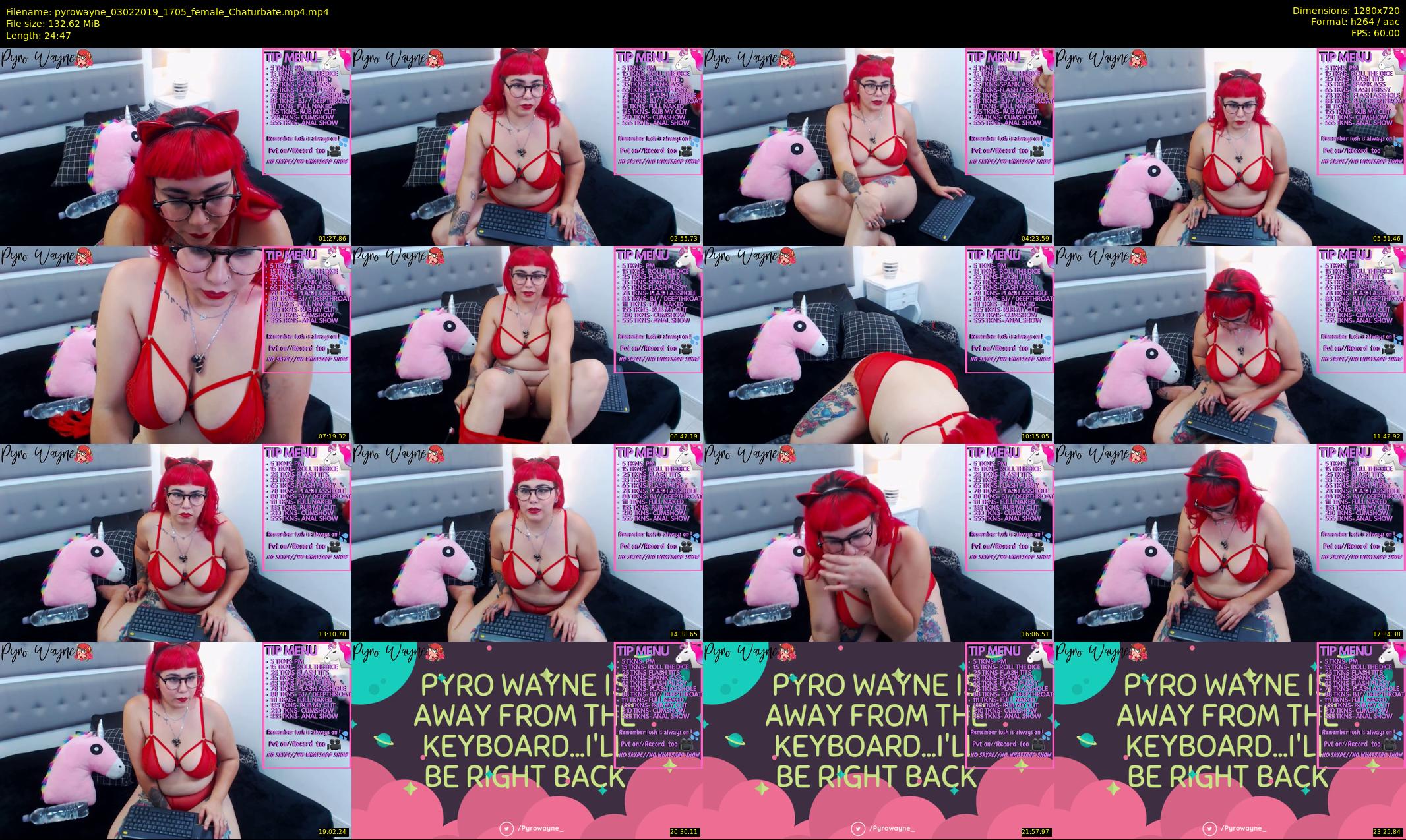 pyrowayne — 25 minute Chaturbate female cam show recording, 720p, Feb 3, 2019