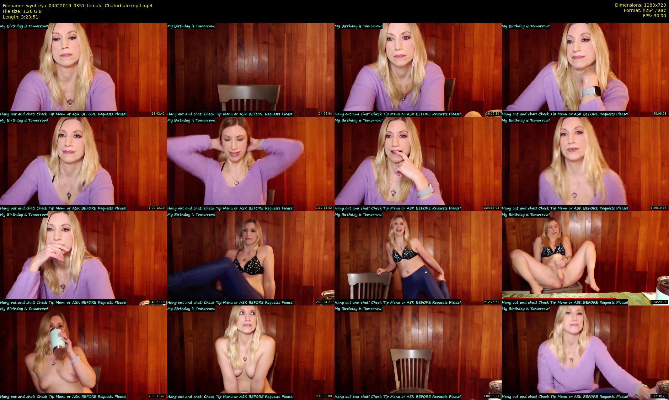 wynfreya — 204 minute Chaturbate female cam show recording, 720p, Feb 4, 2019