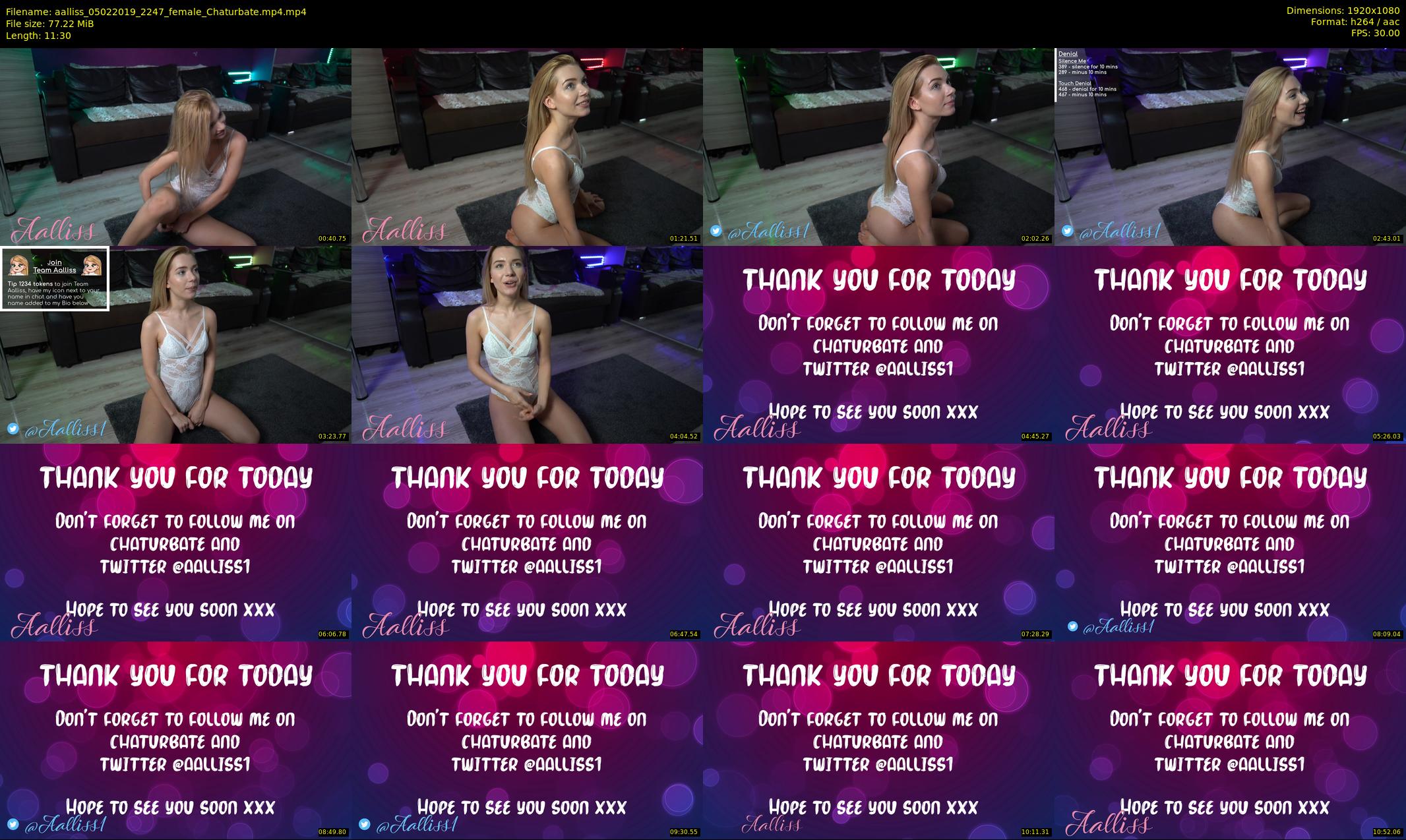 aalliss — 12 minute Chaturbate female cam show recording, 1080p, Feb 5, 2019