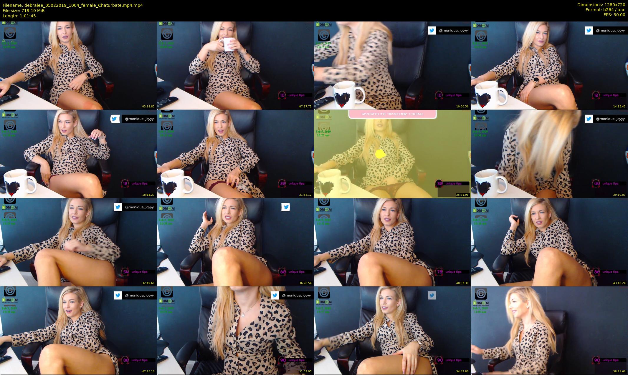 debralee — 62 minute Chaturbate female cam show recording, 720p, Feb 5, 2019