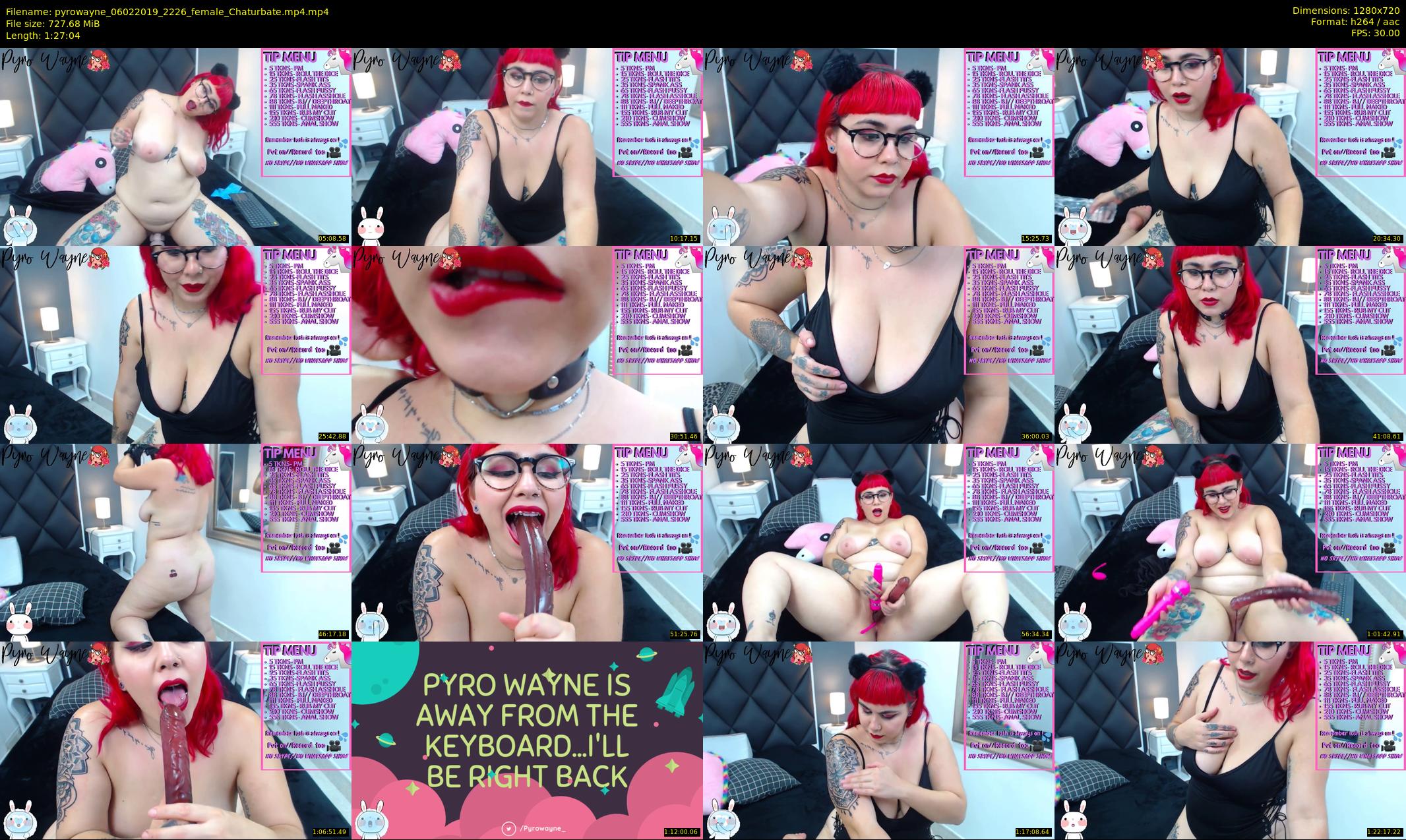 pyrowayne — 88 minute Chaturbate female cam show recording, 720p, Feb 6, 2019