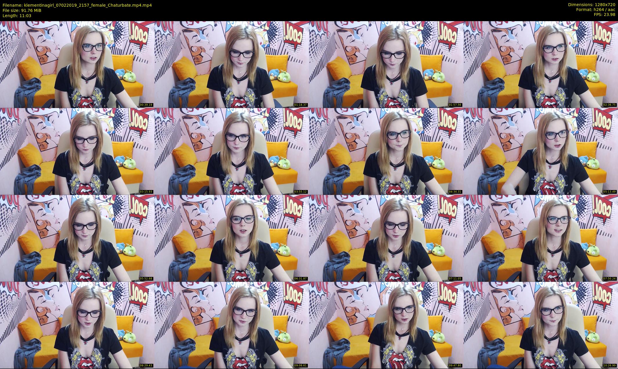 klementinagirl — 12 minute Chaturbate female cam show recording, 720p, Feb 7, 2019
