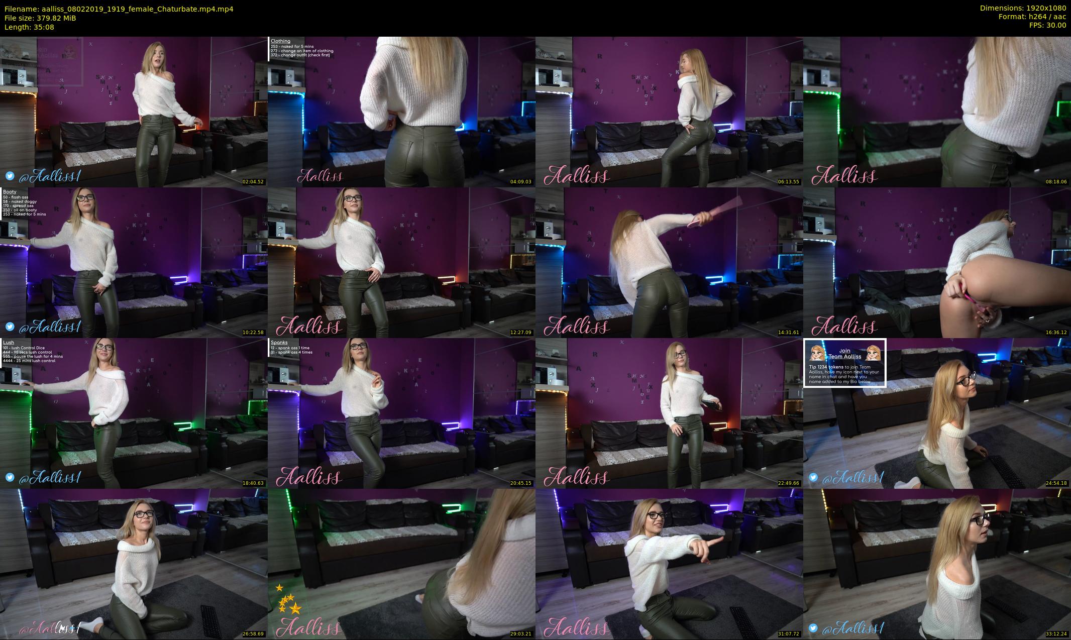 aalliss — 36 minute Chaturbate female cam show recording, 1080p, Feb 8, 2019