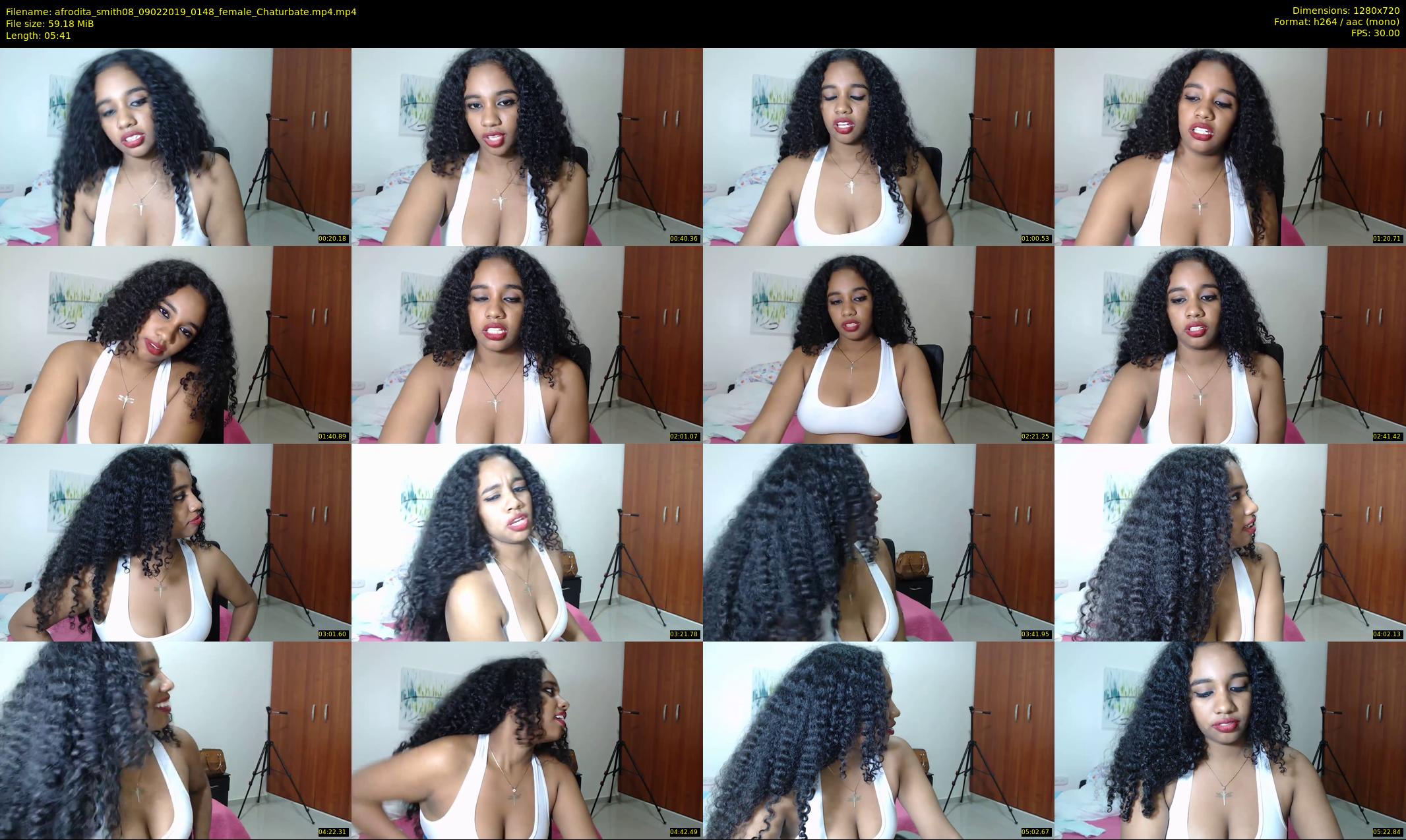 afrodita_smith08 — 6 minute Chaturbate female cam show recording, 720p, Feb 9, 2019