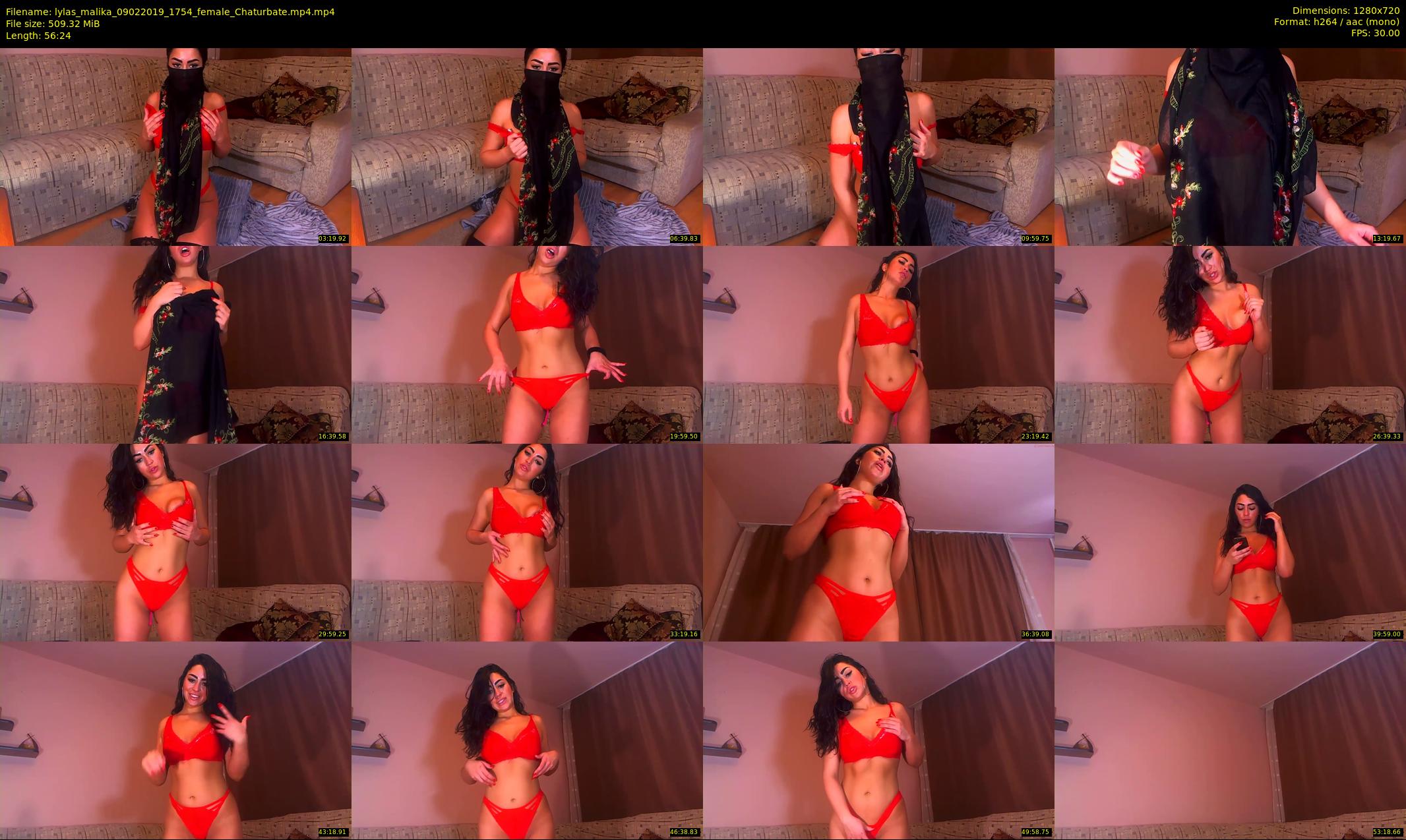lylas_malika — 57 minute Chaturbate female cam show recording, 720p, Feb 9, 2019