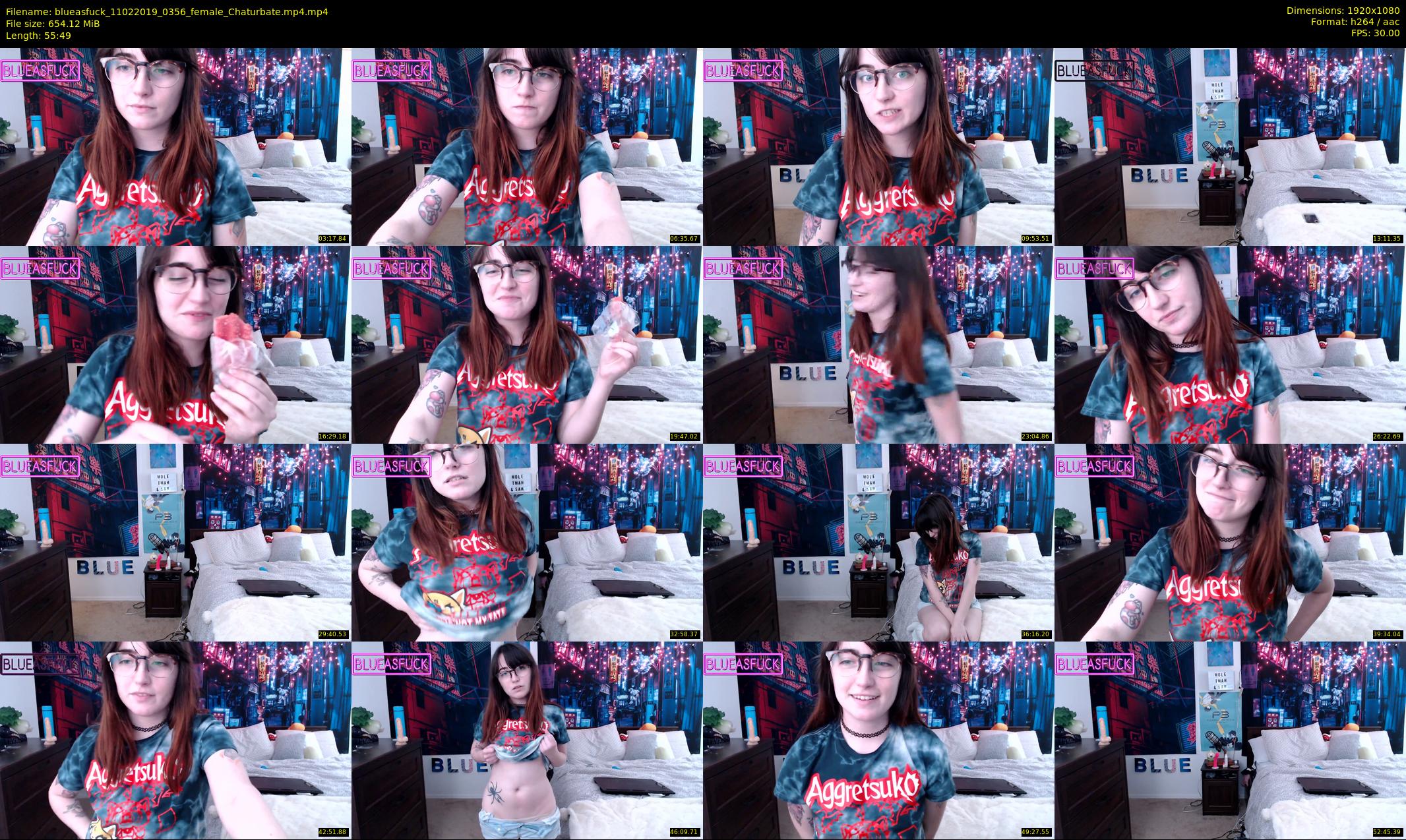 blueasfuck — 56 minute Chaturbate female cam show recording, 1080p, Feb 11, 2019
