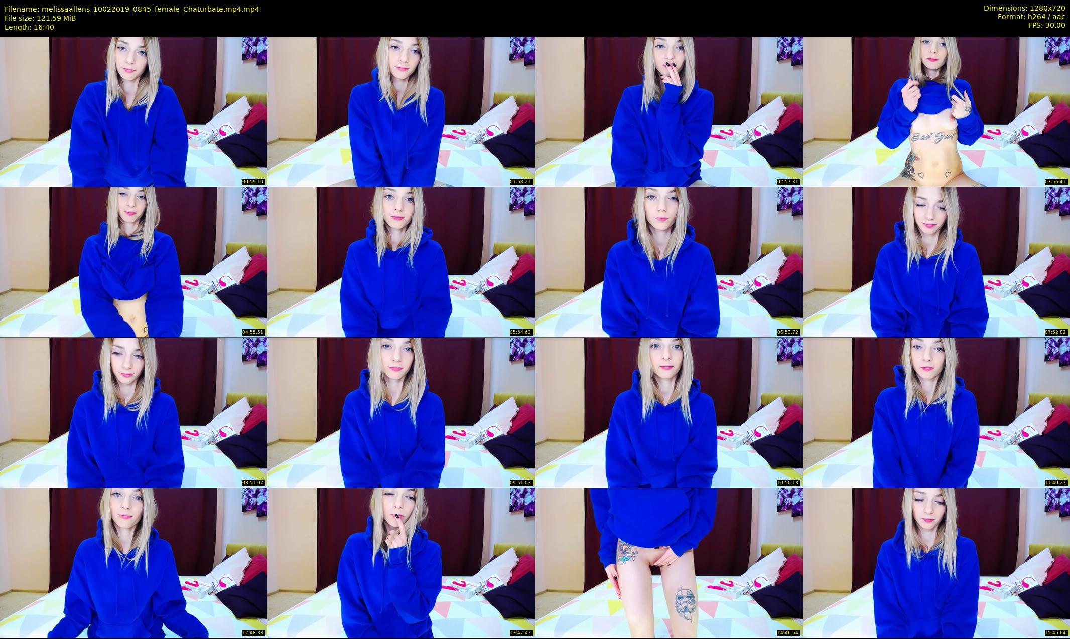 melissaallens — 17 minute Chaturbate female cam show recording, 720p, Feb 10, 2019