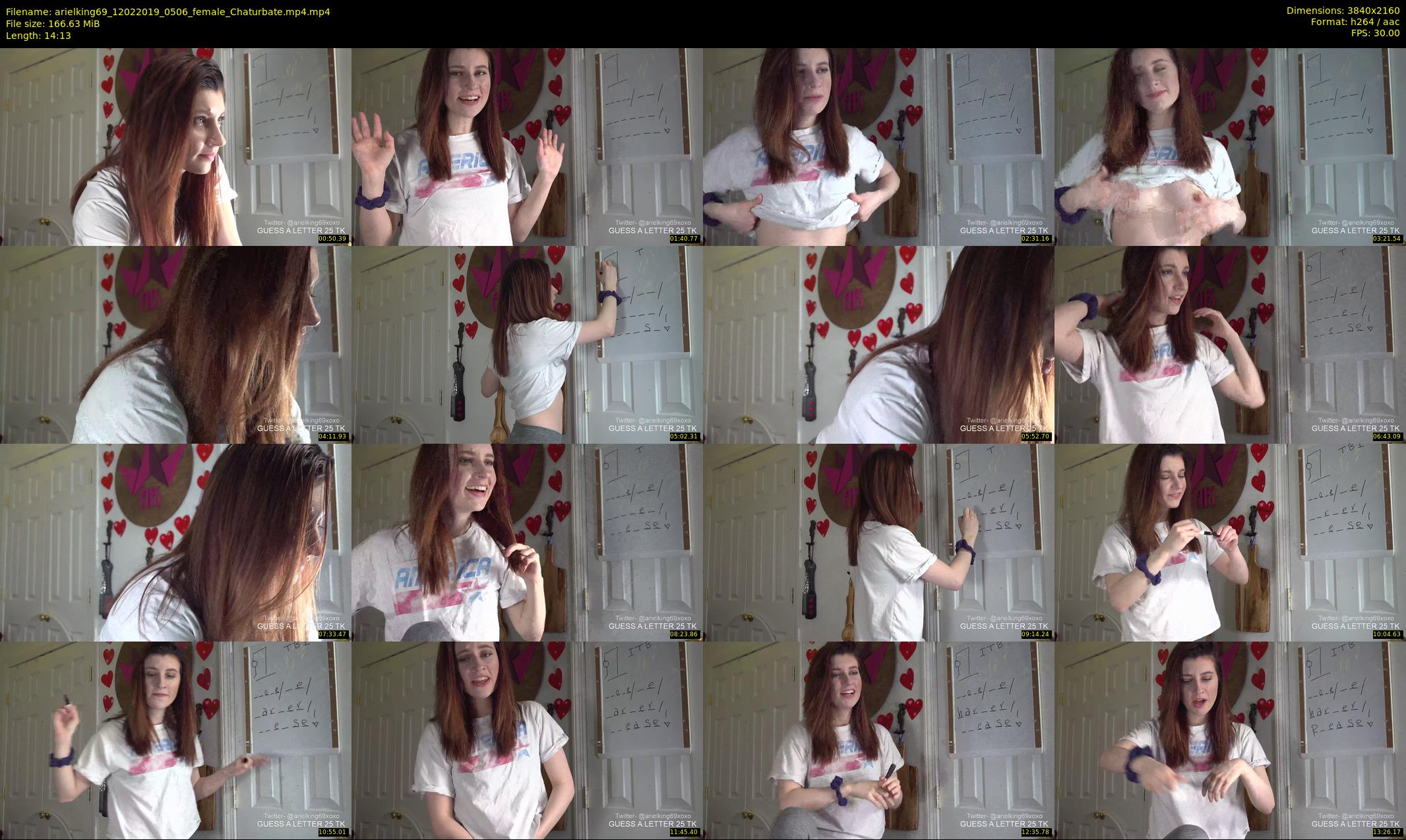 arielking69 — 15 minute Chaturbate female cam show recording, 4K, Feb 12, 2019