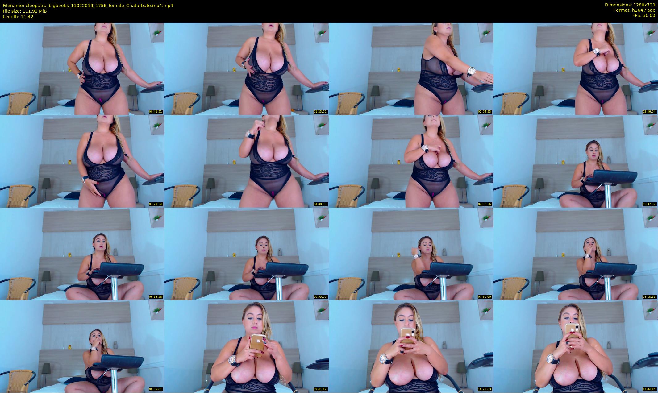 cleopatra_bigboobs — 12 minute Chaturbate female cam show recording, 720p, Feb 11, 2019