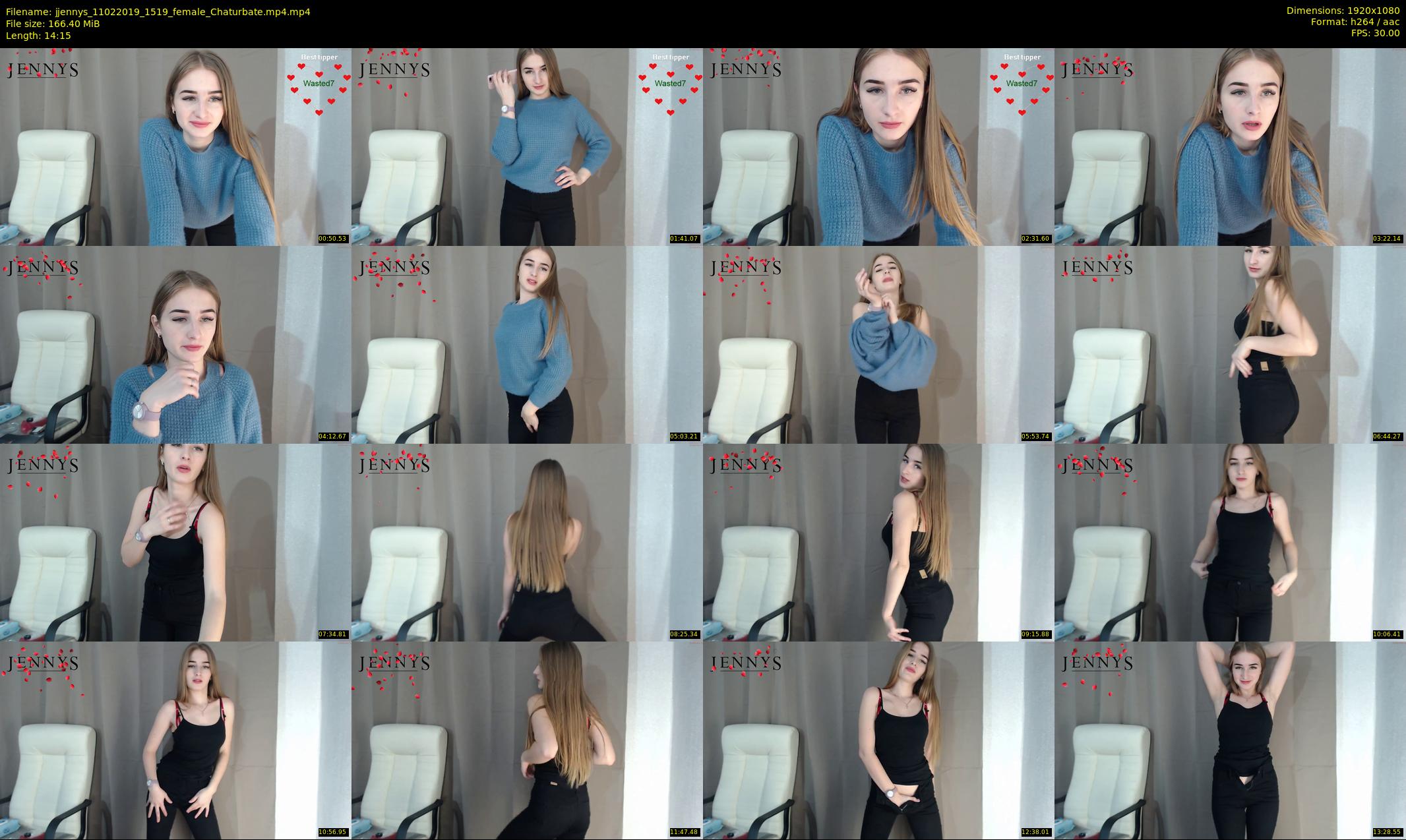 jjennys — 15 minute Chaturbate female cam show recording, 1080p, Feb 11, 2019