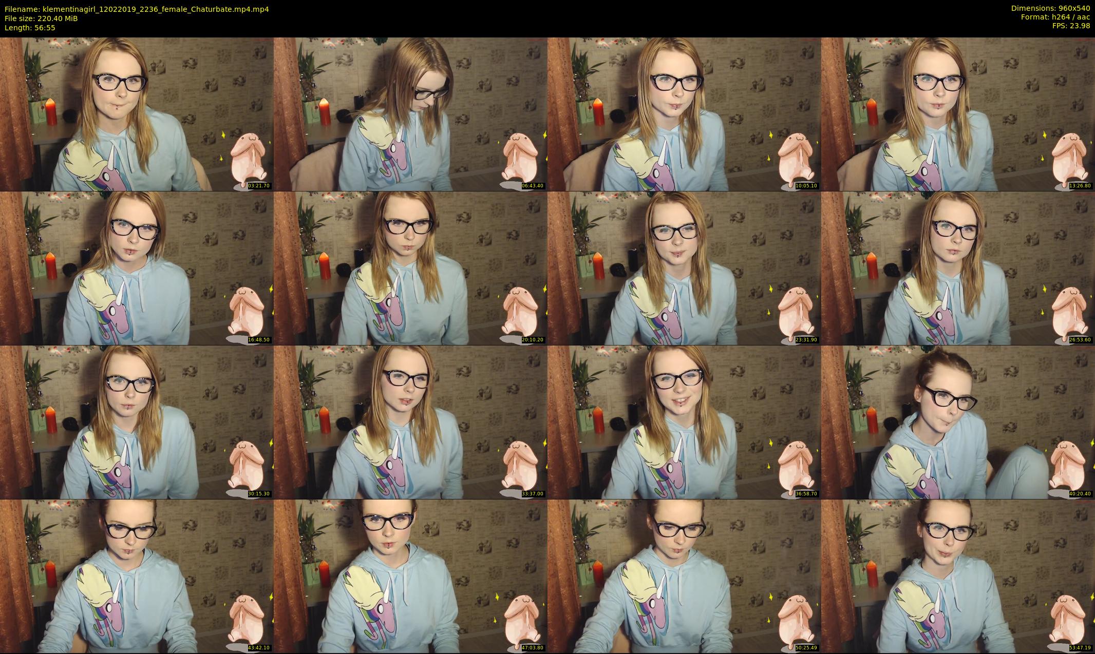 klementinagirl — 57 minute Chaturbate female cam show recording, 480p, Feb 12, 2019