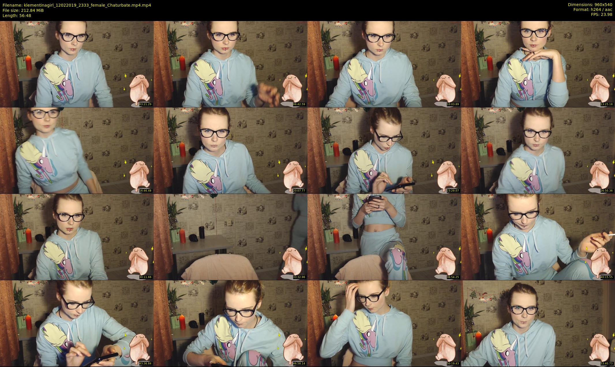 klementinagirl — 57 minute Chaturbate female cam show recording, 480p, Feb 12, 2019