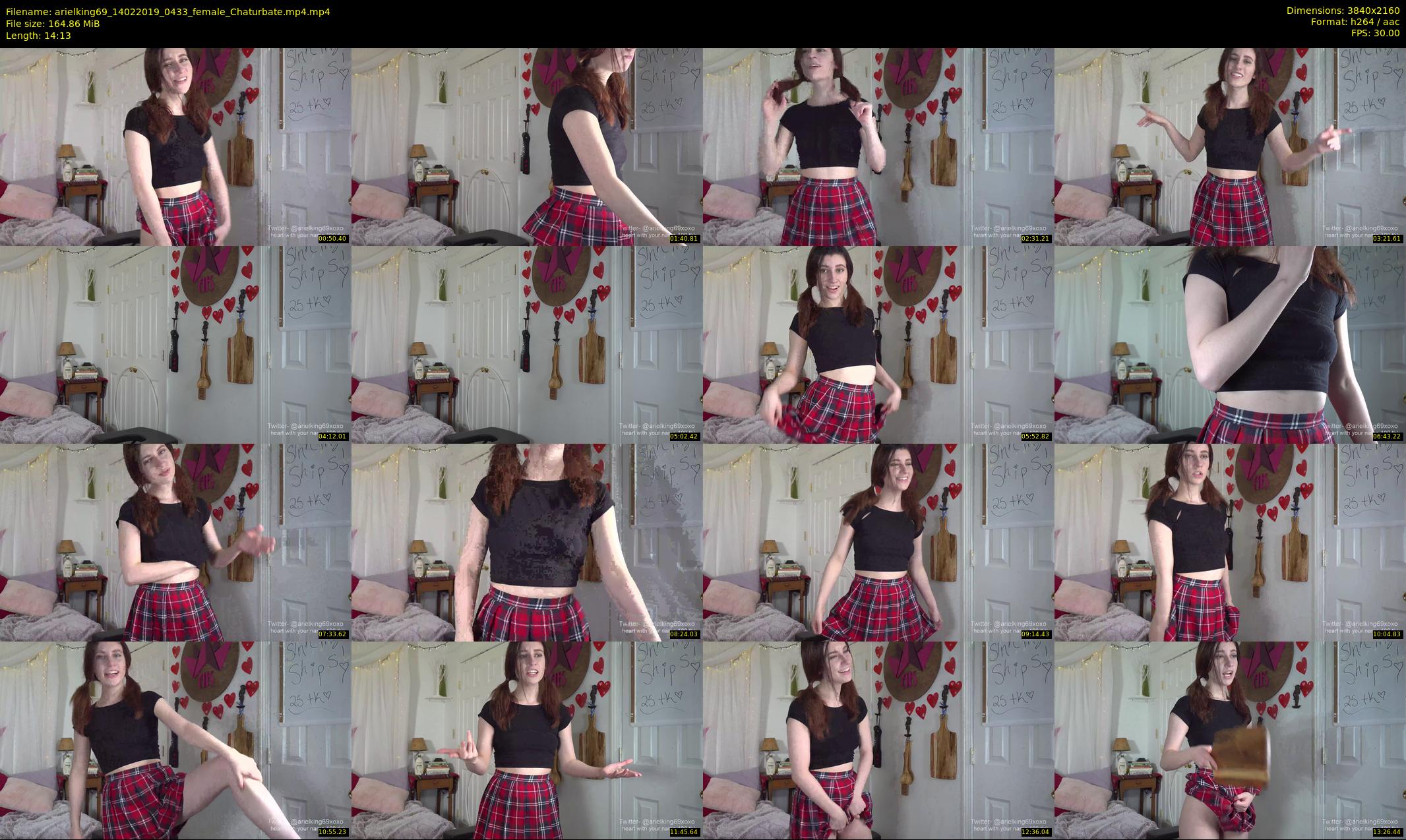 arielking69 — 15 minute Chaturbate female cam show recording, 4K, Feb 14, 2019