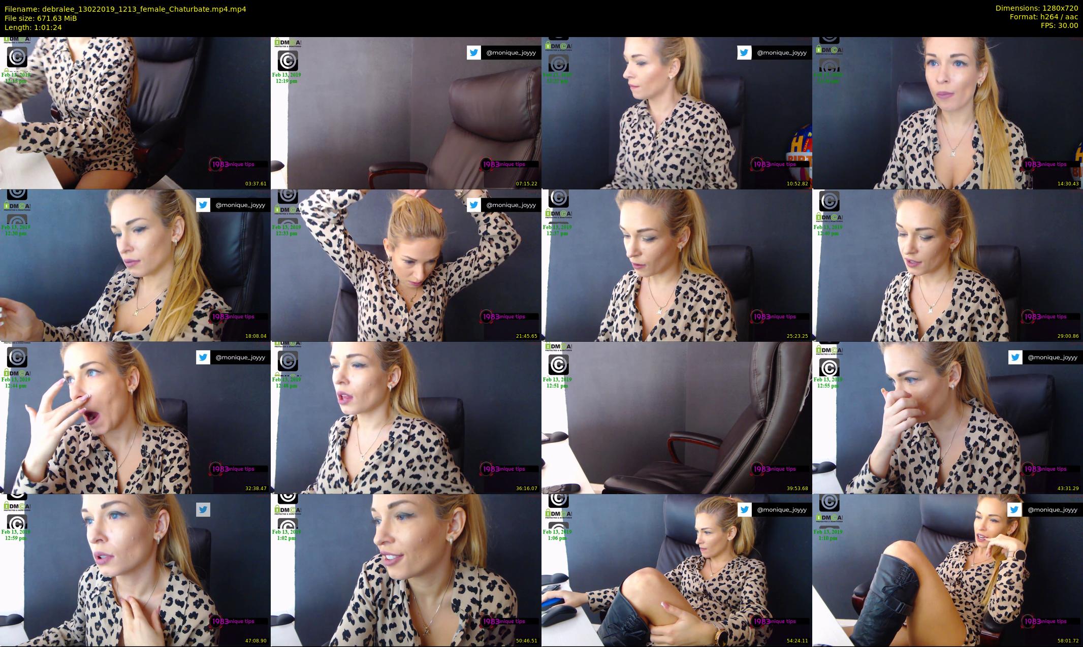 debralee — 62 minute Chaturbate female cam show recording, 720p, Feb 13, 2019