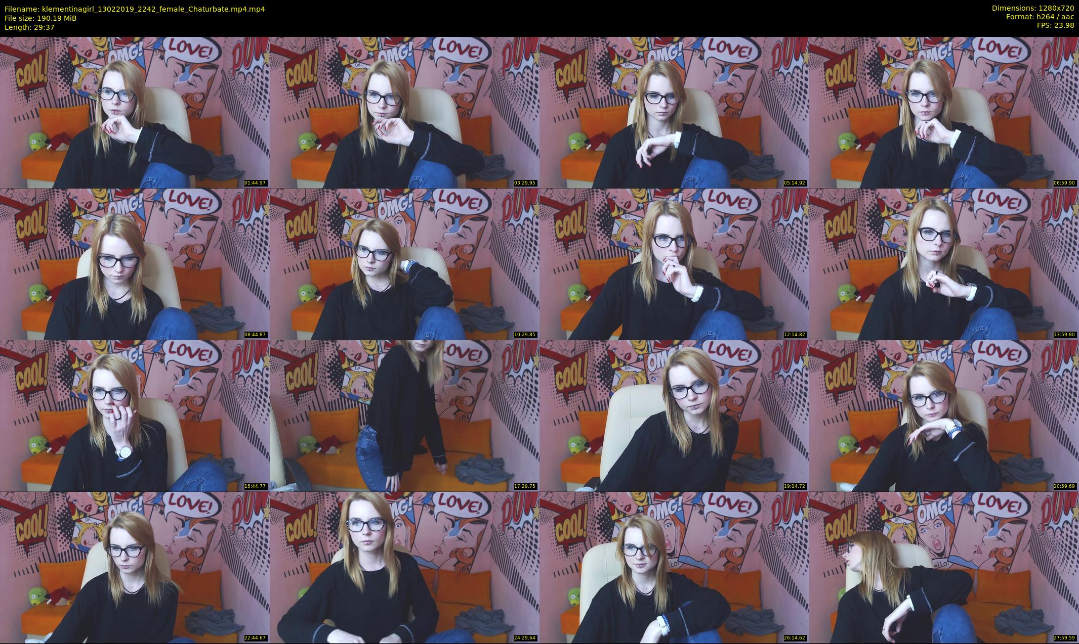 klementinagirl — 30 minute Chaturbate female cam show recording, 720p, Feb 13, 2019