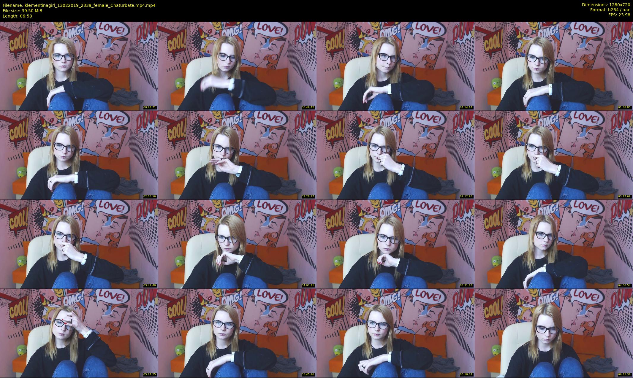 klementinagirl — 7 minute Chaturbate female cam show recording, 720p, Feb 13, 2019