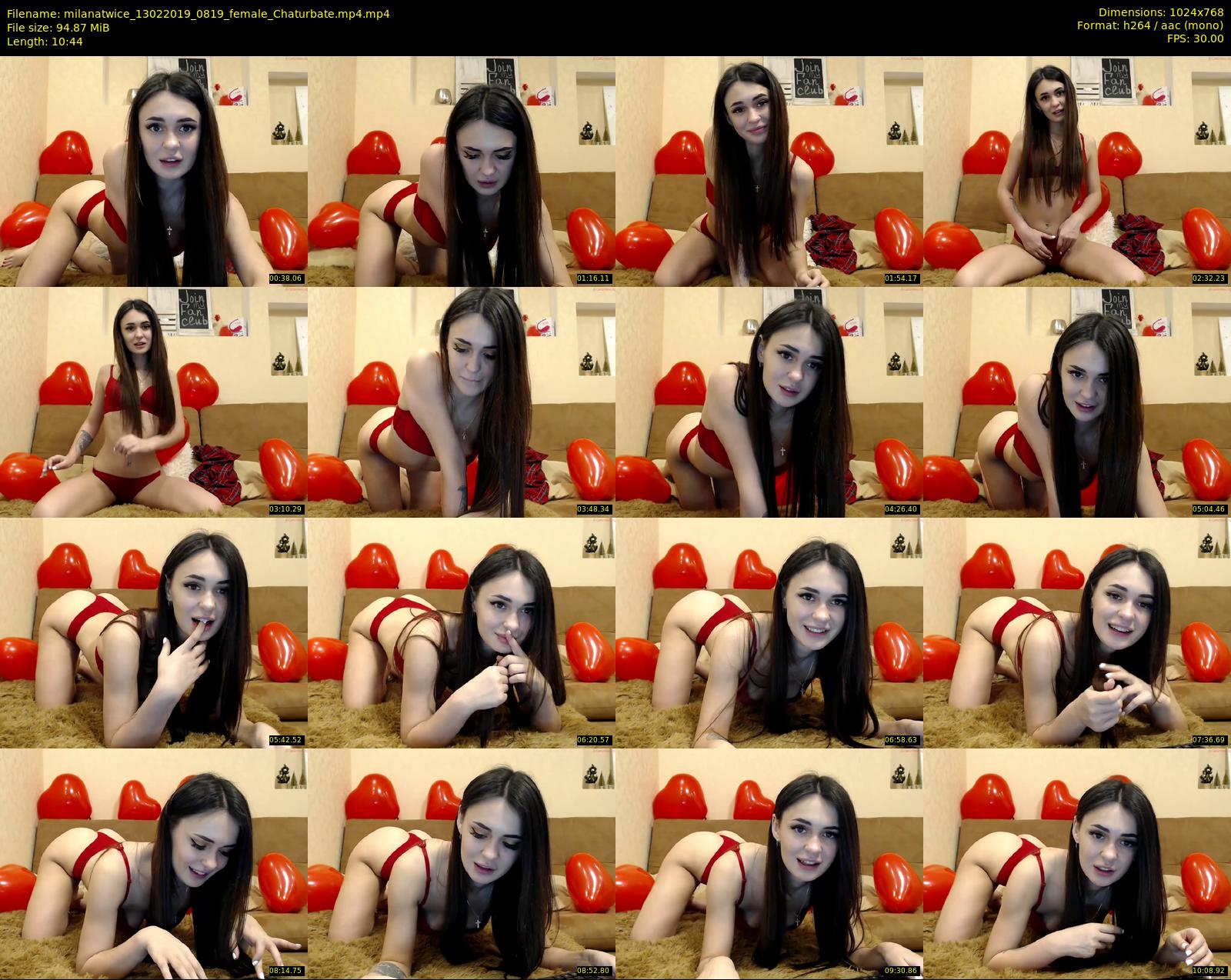 milanatwice — 11 minute Chaturbate female cam show recording, 720p, Feb 13, 2019