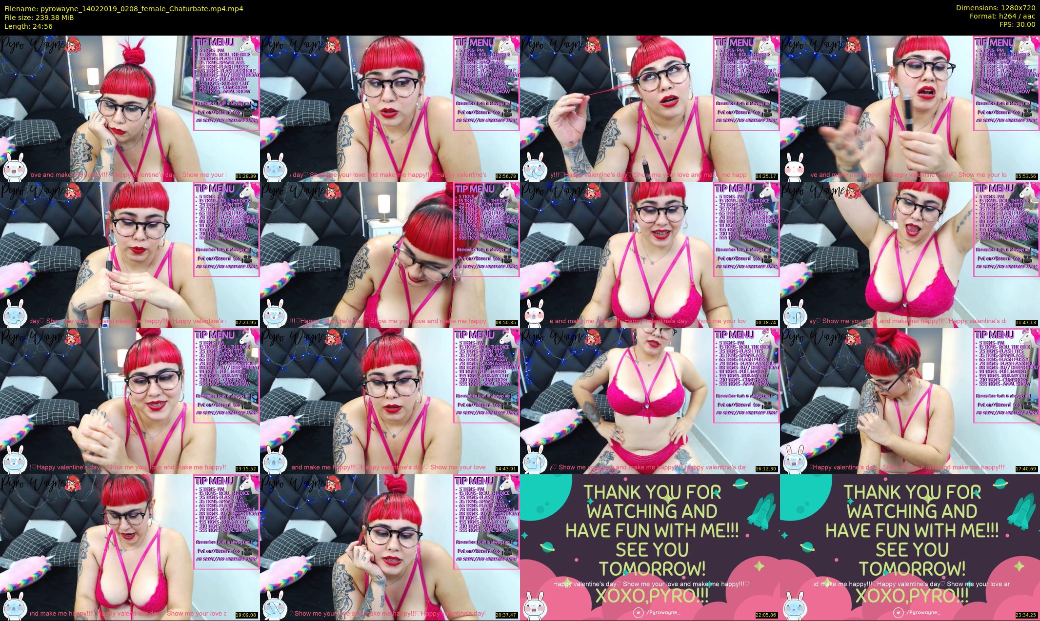 pyrowayne — 25 minute Chaturbate female cam show recording, 720p, Feb 14, 2019