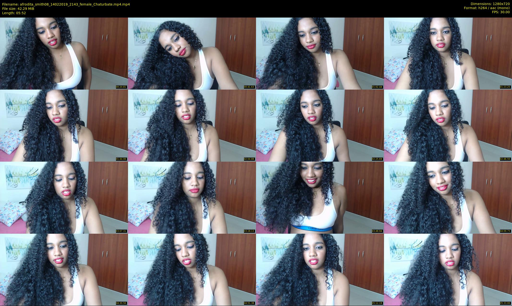 afrodita_smith08 — 6 minute Chaturbate female cam show recording, 720p, Feb 14, 2019