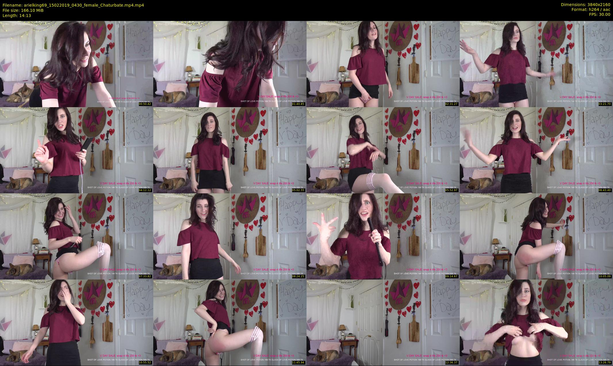 arielking69 — 15 minute Chaturbate female cam show recording, 4K, Feb 15, 2019