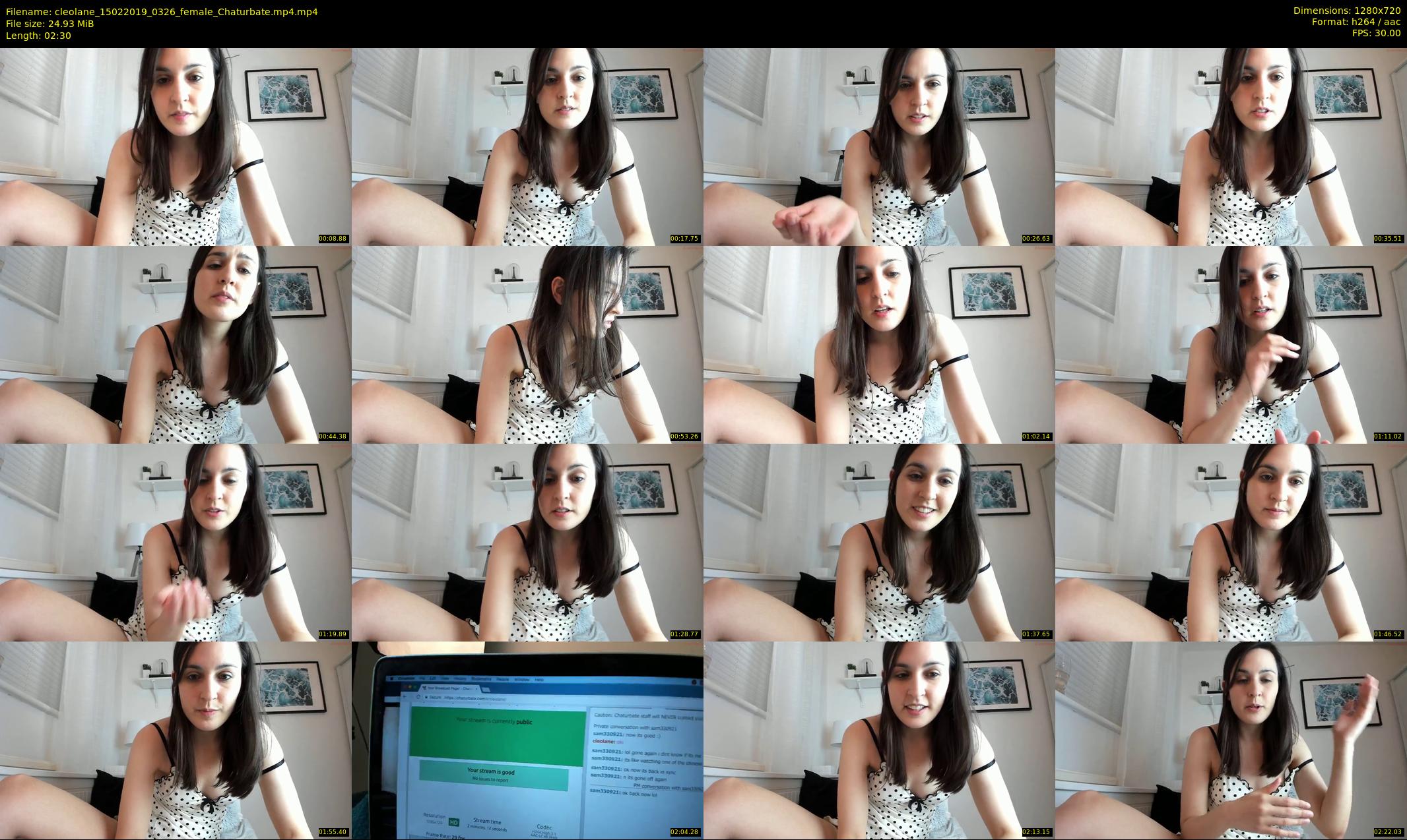 cleolane — 3 minute Chaturbate female cam show recording, 720p, Feb 15, 2019