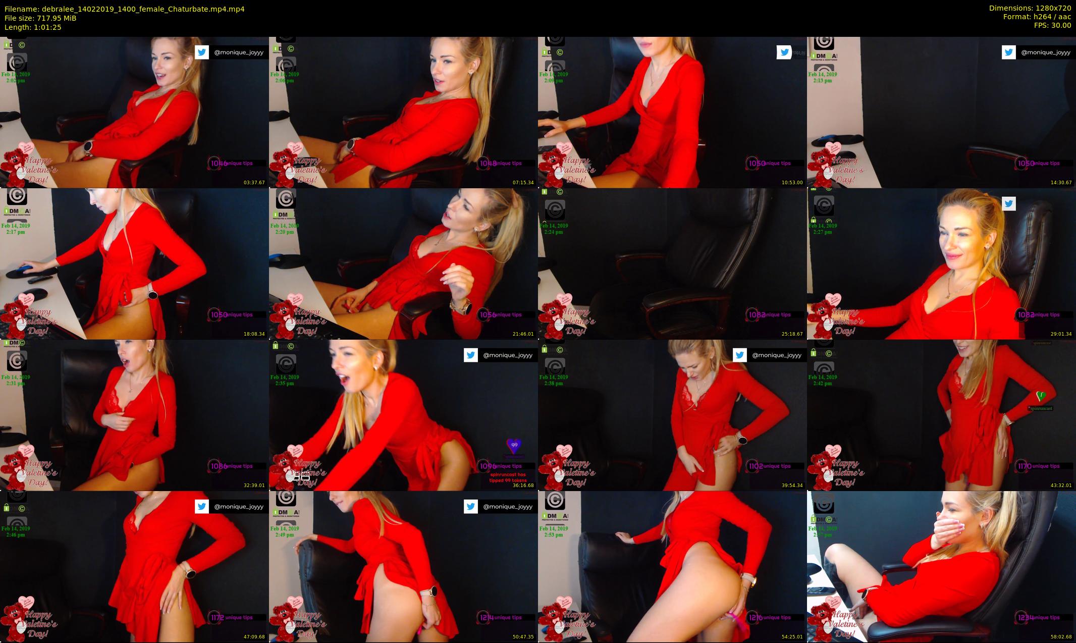 debralee — 62 minute Chaturbate female cam show recording, 720p, Feb 14, 2019