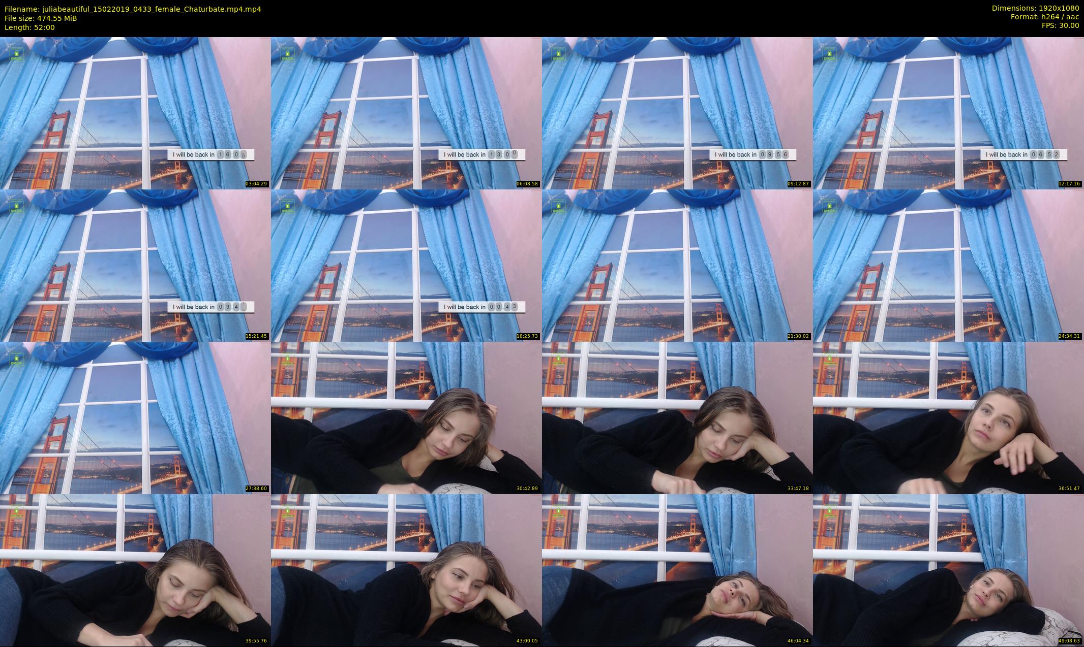 juliabeautiful — 52 minute Chaturbate female cam show recording, 1080p, Feb 15, 2019