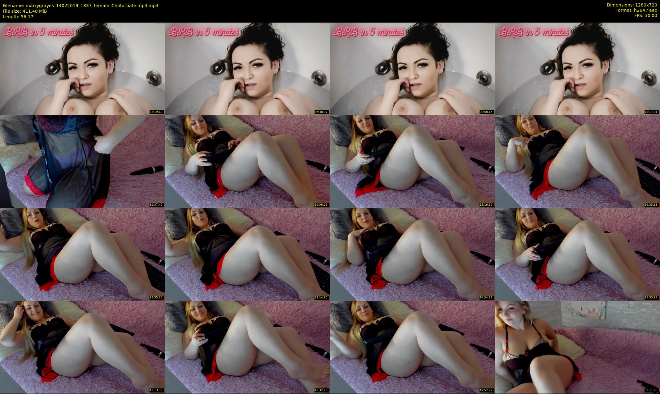 marrygrayes — 57 minute Chaturbate female cam show recording, 720p, Feb 14, 2019