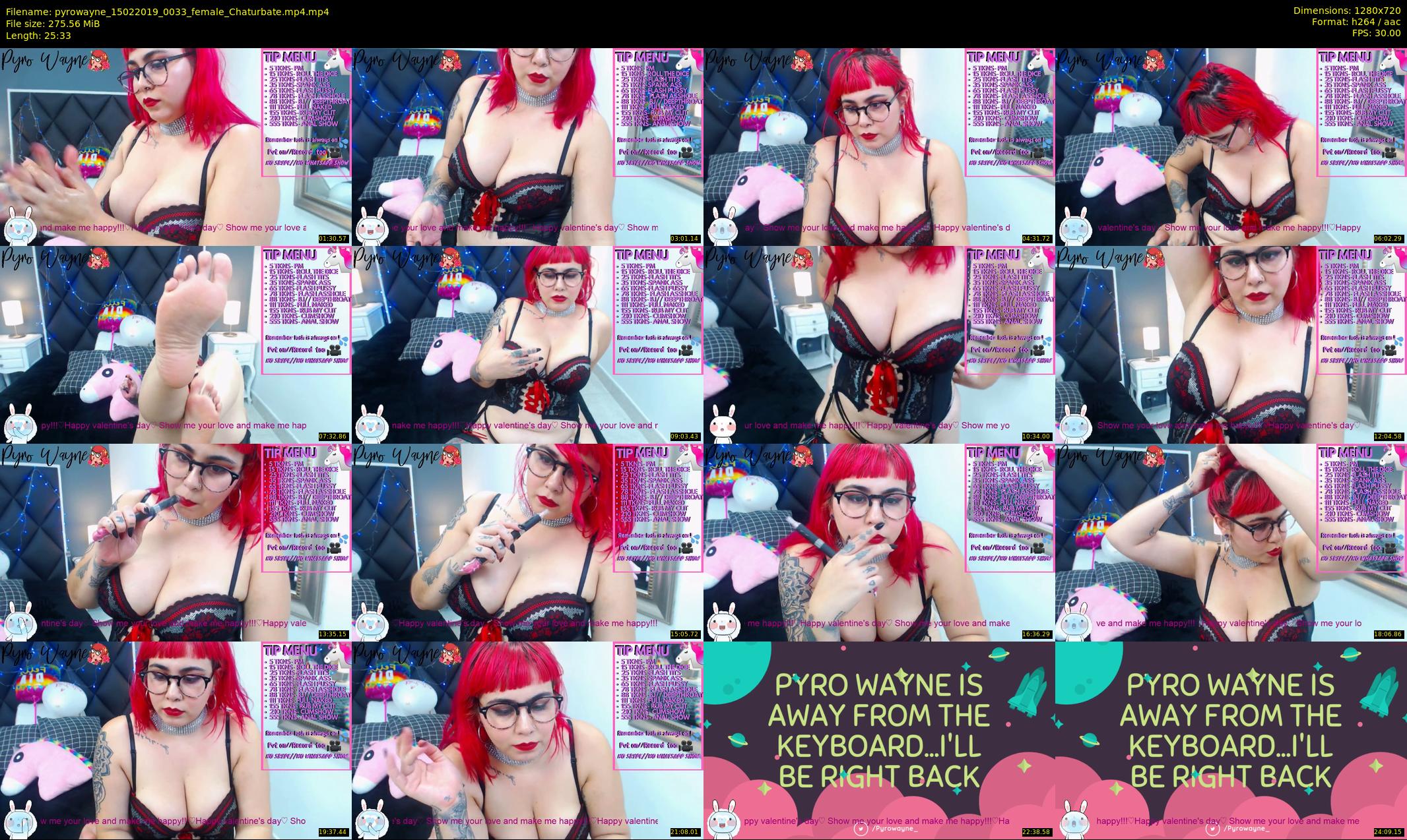 pyrowayne — 26 minute Chaturbate female cam show recording, 720p, Feb 15, 2019