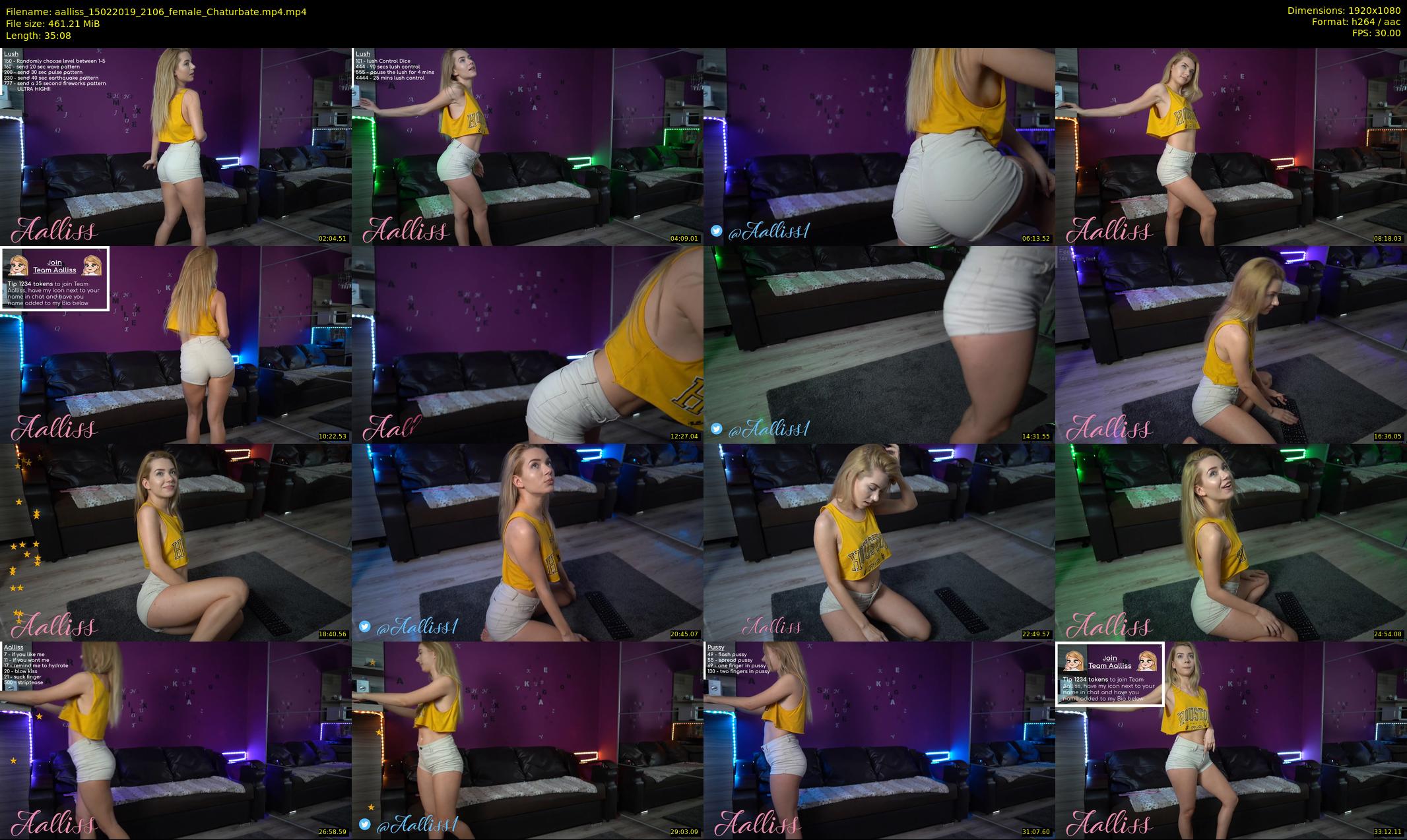 aalliss — 36 minute Chaturbate female cam show recording, 1080p, Feb 15, 2019