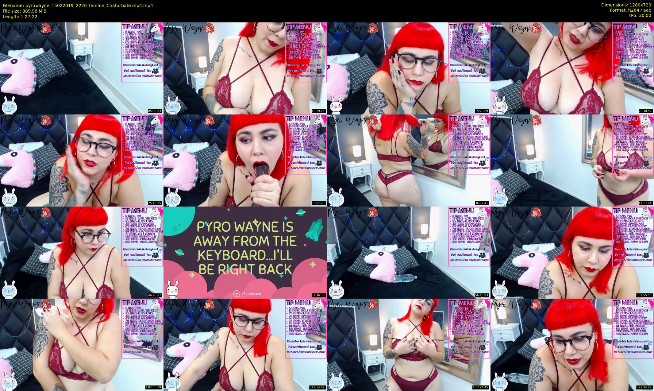 pyrowayne — 88 minute Chaturbate female cam show recording, 720p, Feb 15, 2019