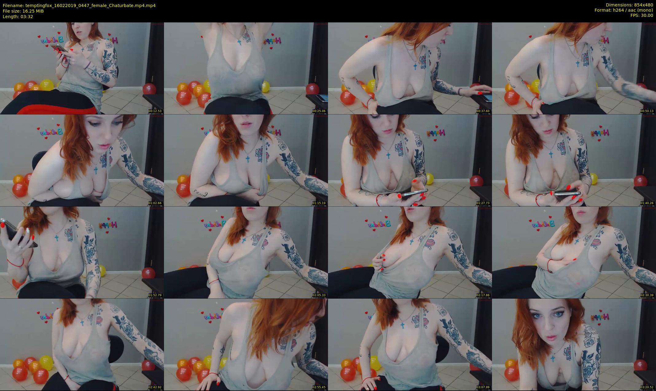 temptingfox — 4 minute Chaturbate female cam show recording, 480p, Feb 16, 2019