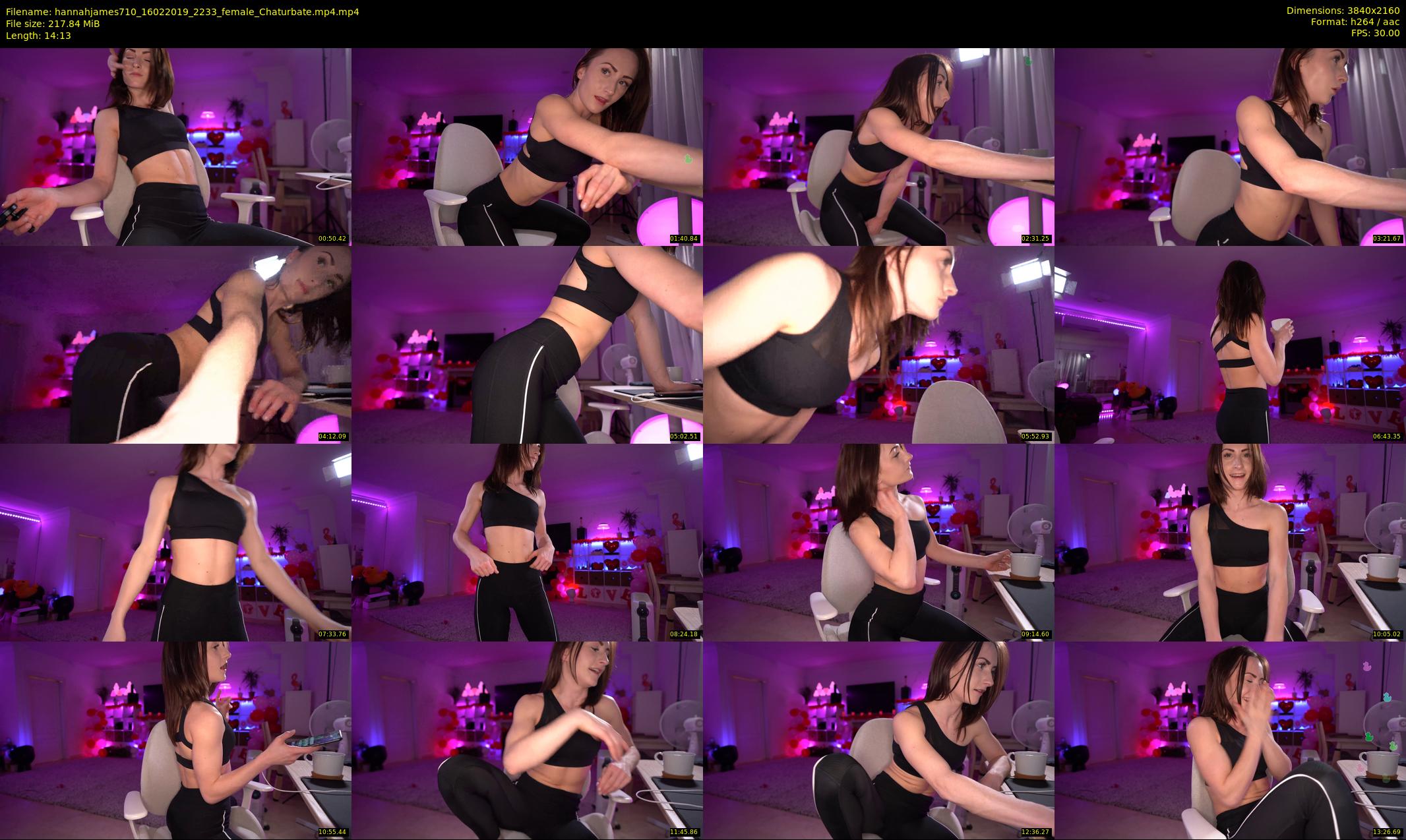 hannahjames710 — 15 minute Chaturbate female cam show recording, 4K, Feb 16, 2019