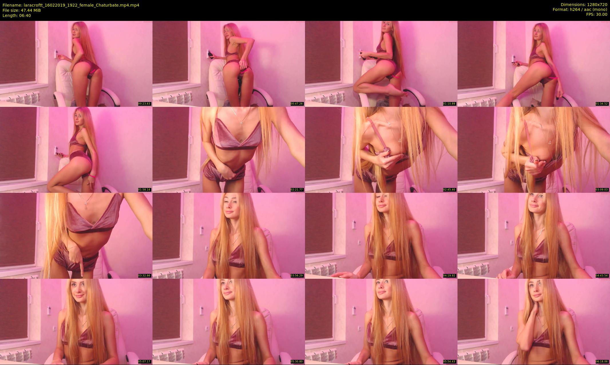 laracroftt — 7 minute Chaturbate female cam show recording, 720p, Feb 16, 2019