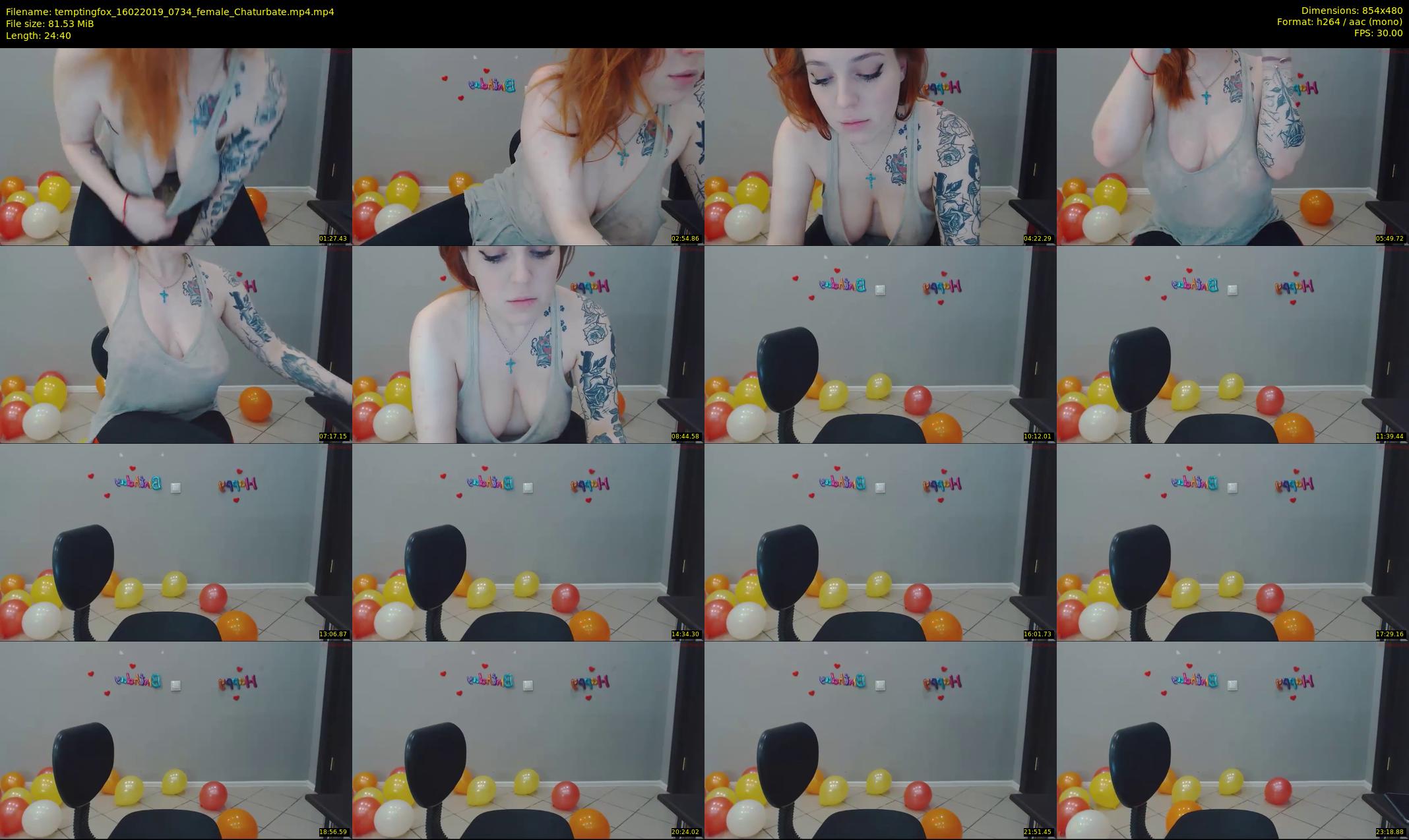 temptingfox — 25 minute Chaturbate female cam show recording, 480p, Feb 16, 2019