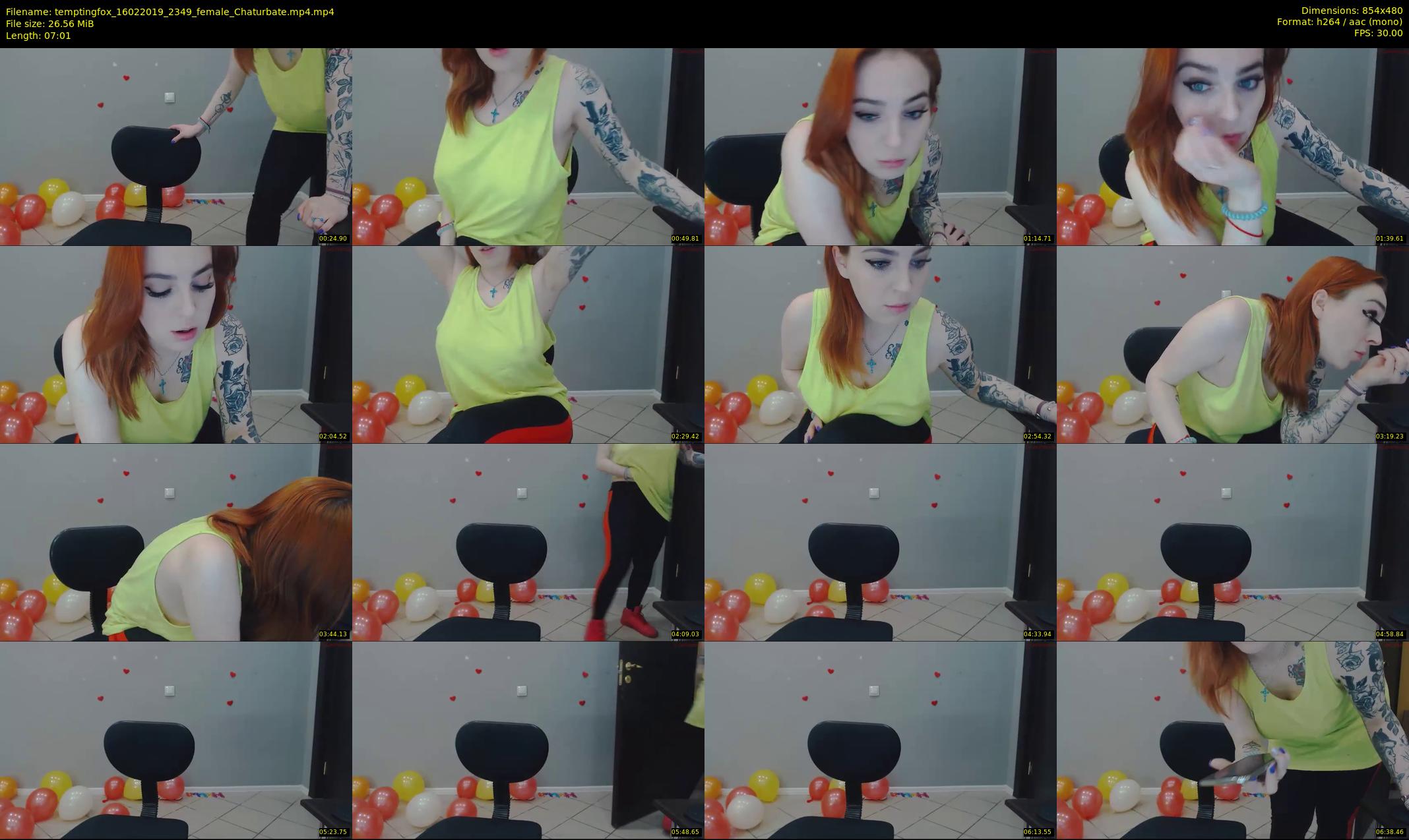 temptingfox — 8 minute Chaturbate female cam show recording, 480p, Feb 16, 2019