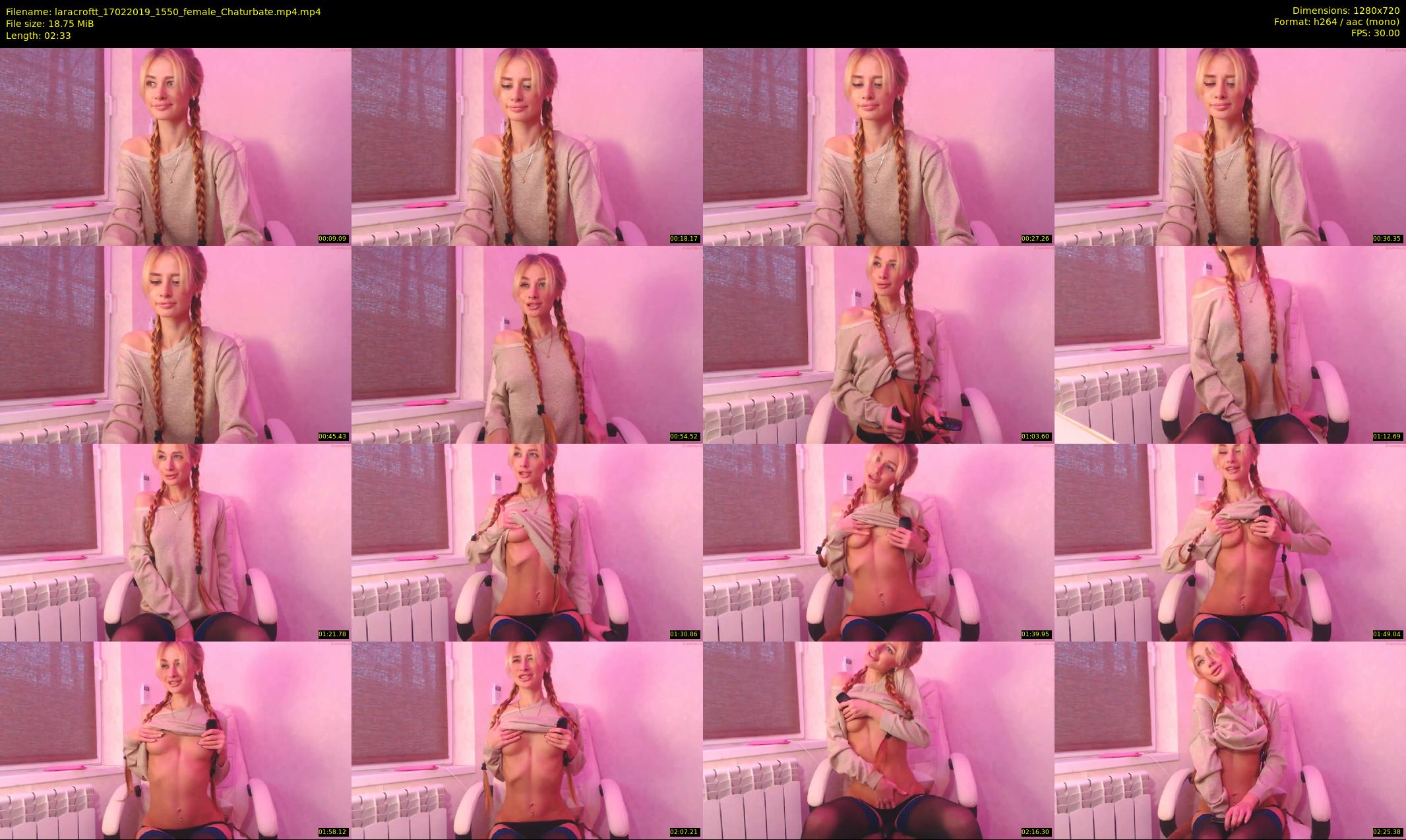 laracroftt — 3 minute Chaturbate female cam show recording, 720p, Feb 17, 2019
