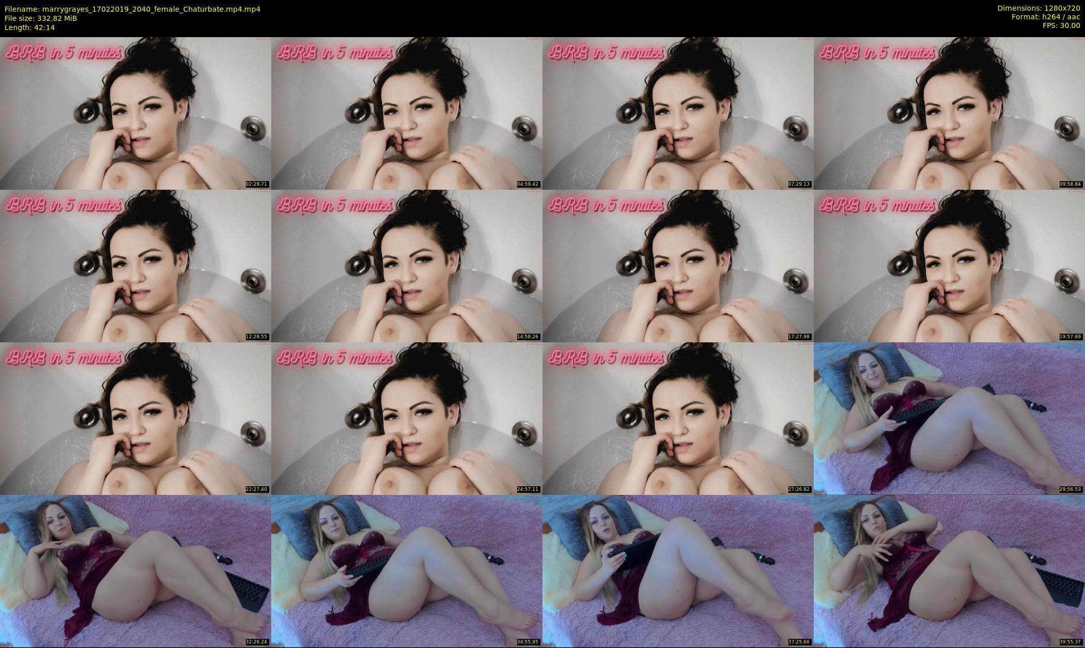 marrygrayes — 43 minute Chaturbate female cam show recording, 720p, Feb 17, 2019