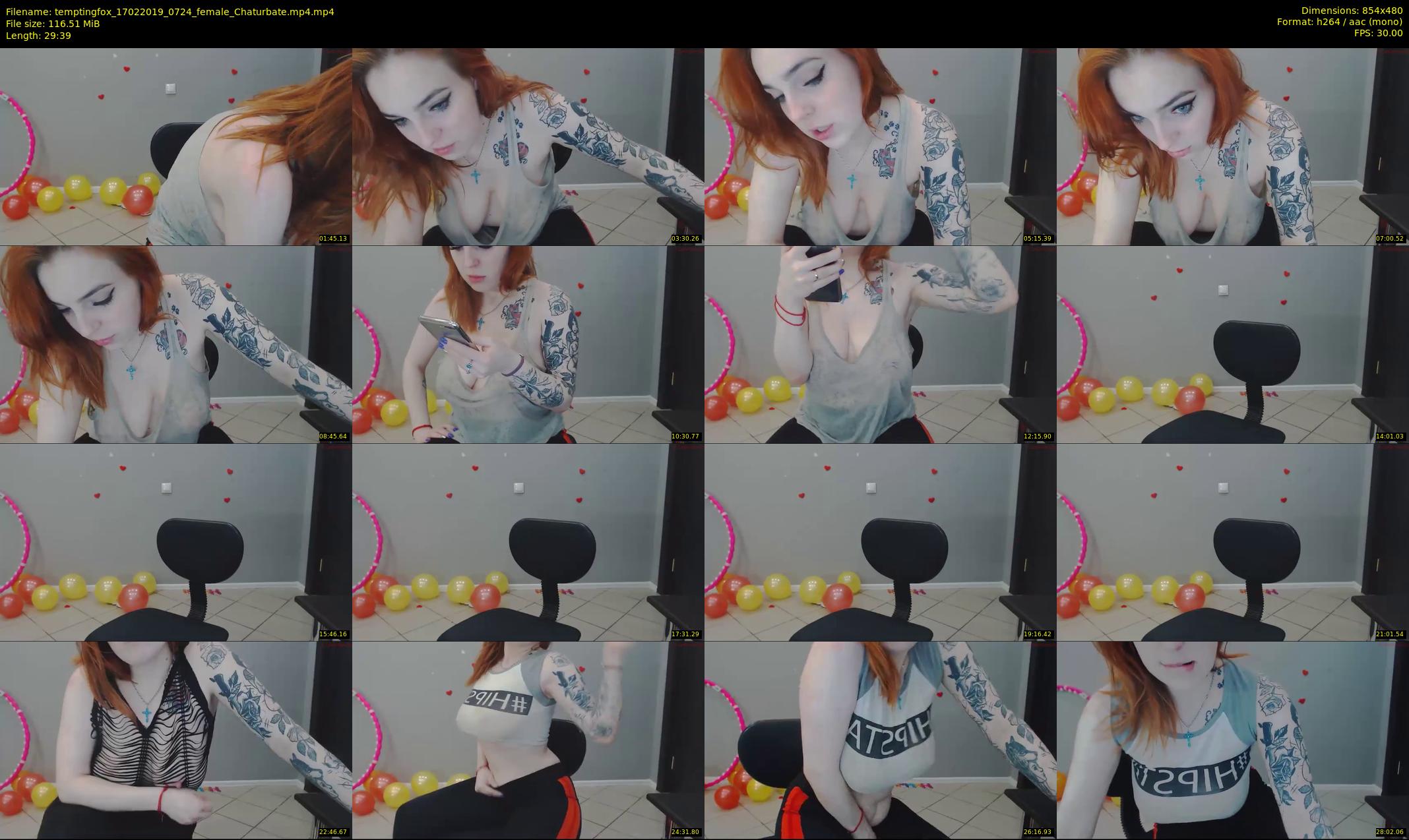 temptingfox — 30 minute Chaturbate female cam show recording, 480p, Feb 17, 2019