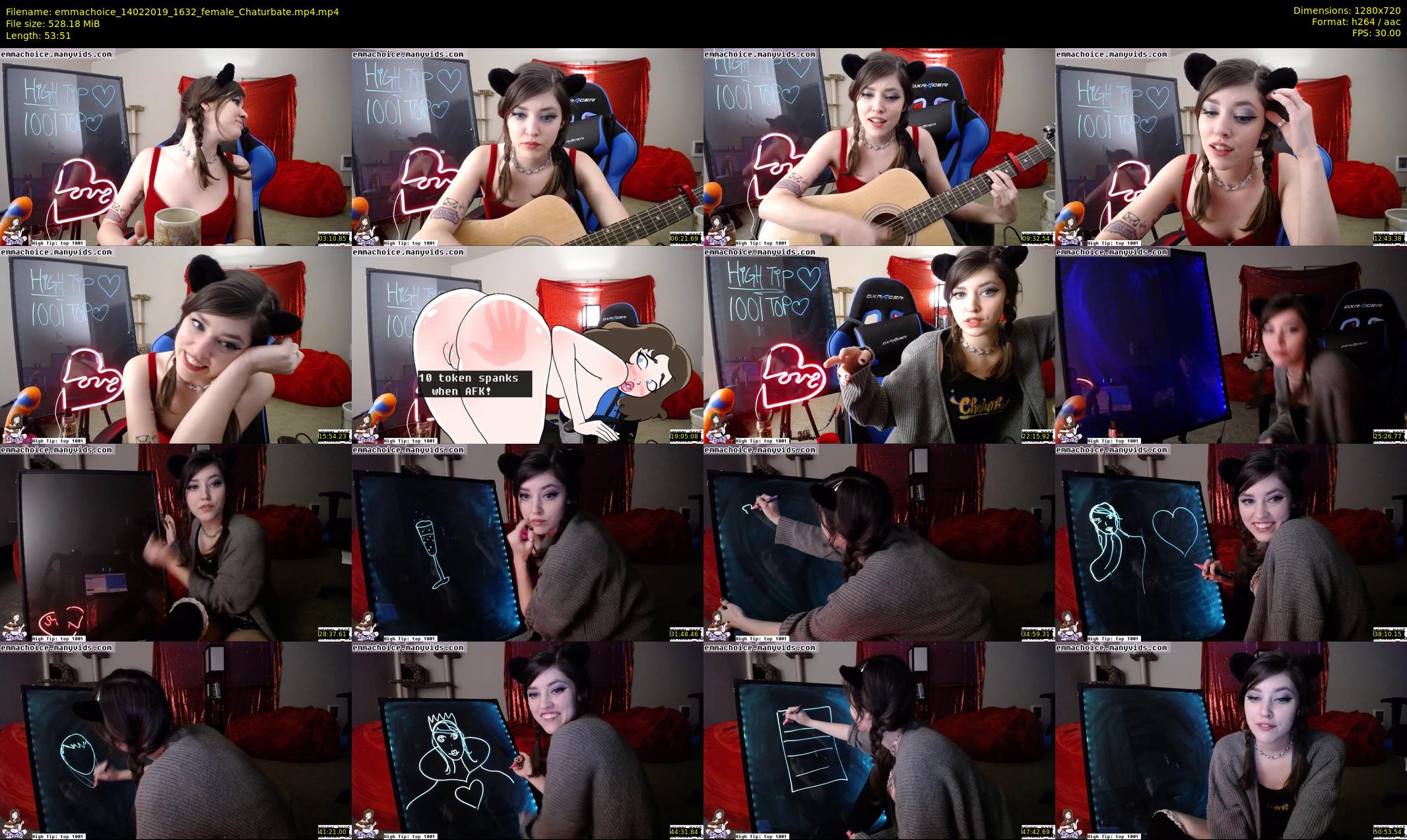 emmachoice — 54 minute Chaturbate female cam show recording, 720p, Feb 14, 2019