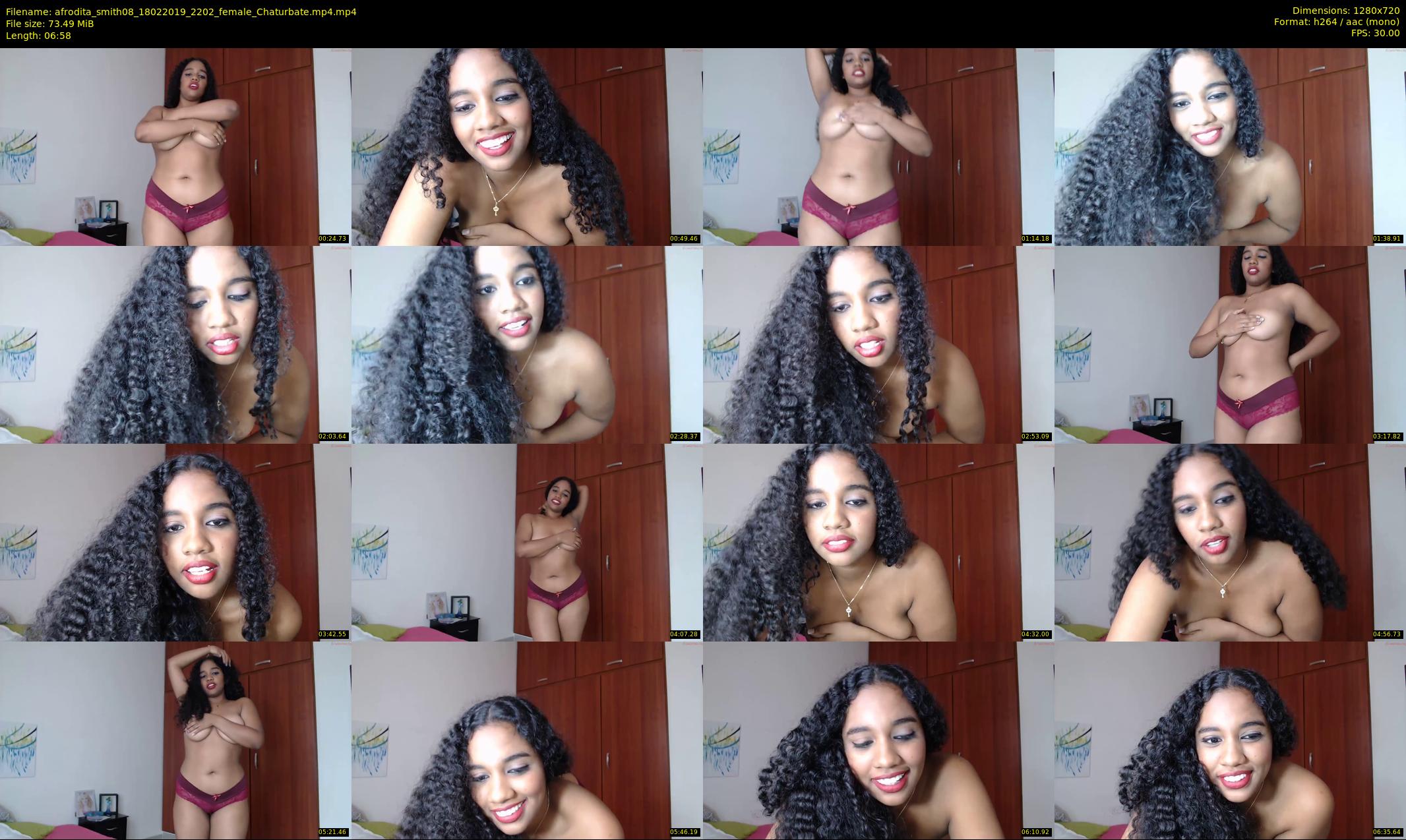 afrodita_smith08 — 7 minute Chaturbate female cam show recording, 720p, Feb 18, 2019